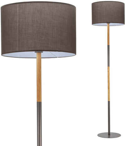 Pauleen Stehlampe »Grand Purity«, max. 20W E27, Grau/Holzoptik, 230V, Stoff/Metall