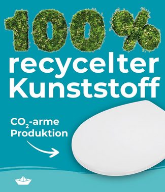 Calmwaters WC-Sitz Recyclat, 100 % recycelter Kunststoff, mit Absenkautomatik, Top-Fix, 26LP6151