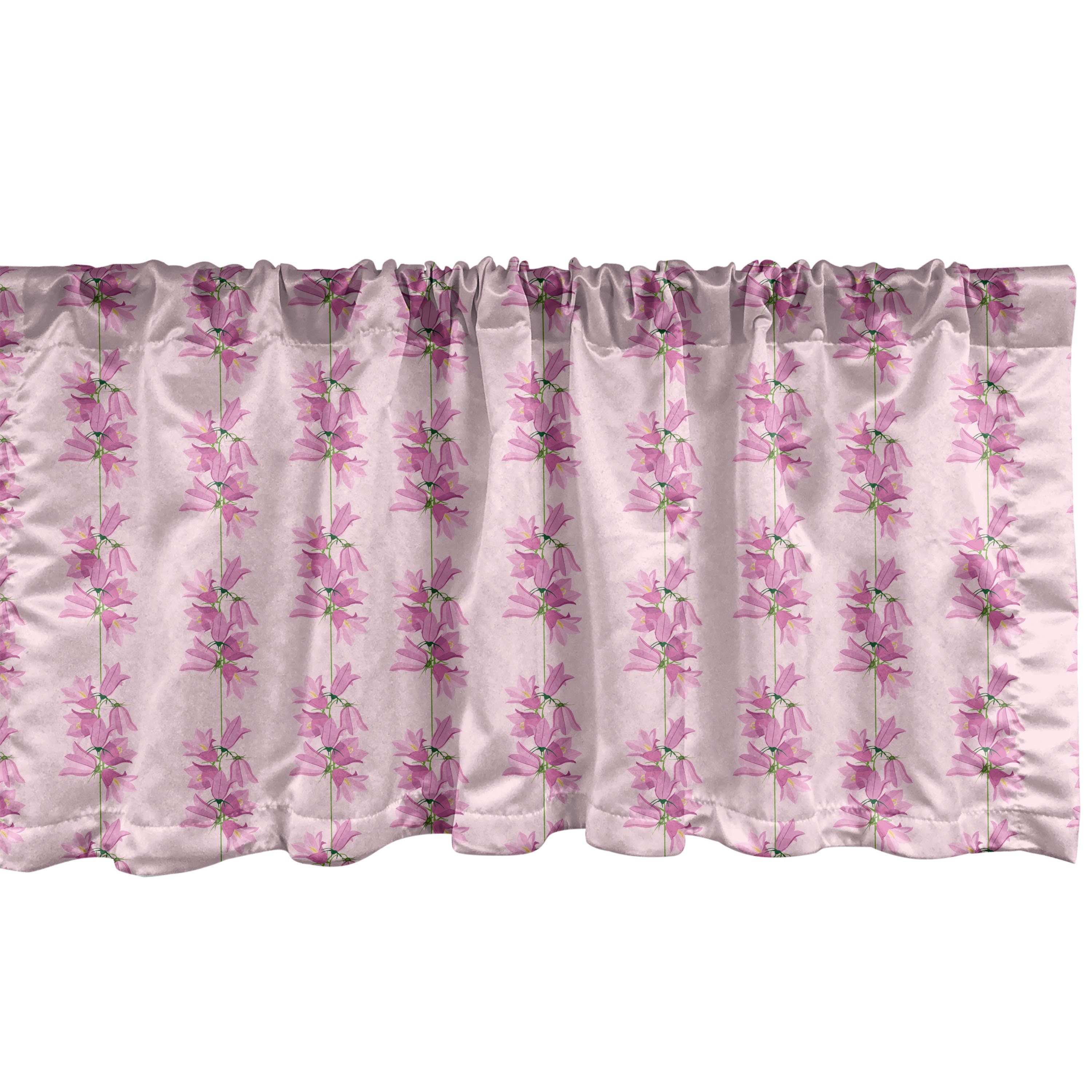 Scheibengardine Vorhang Volant Küche Glockenblumen Stangentasche, lila Dekor Microfaser, für mit Abakuhaus, Schlafzimmer und Blumen Rosa