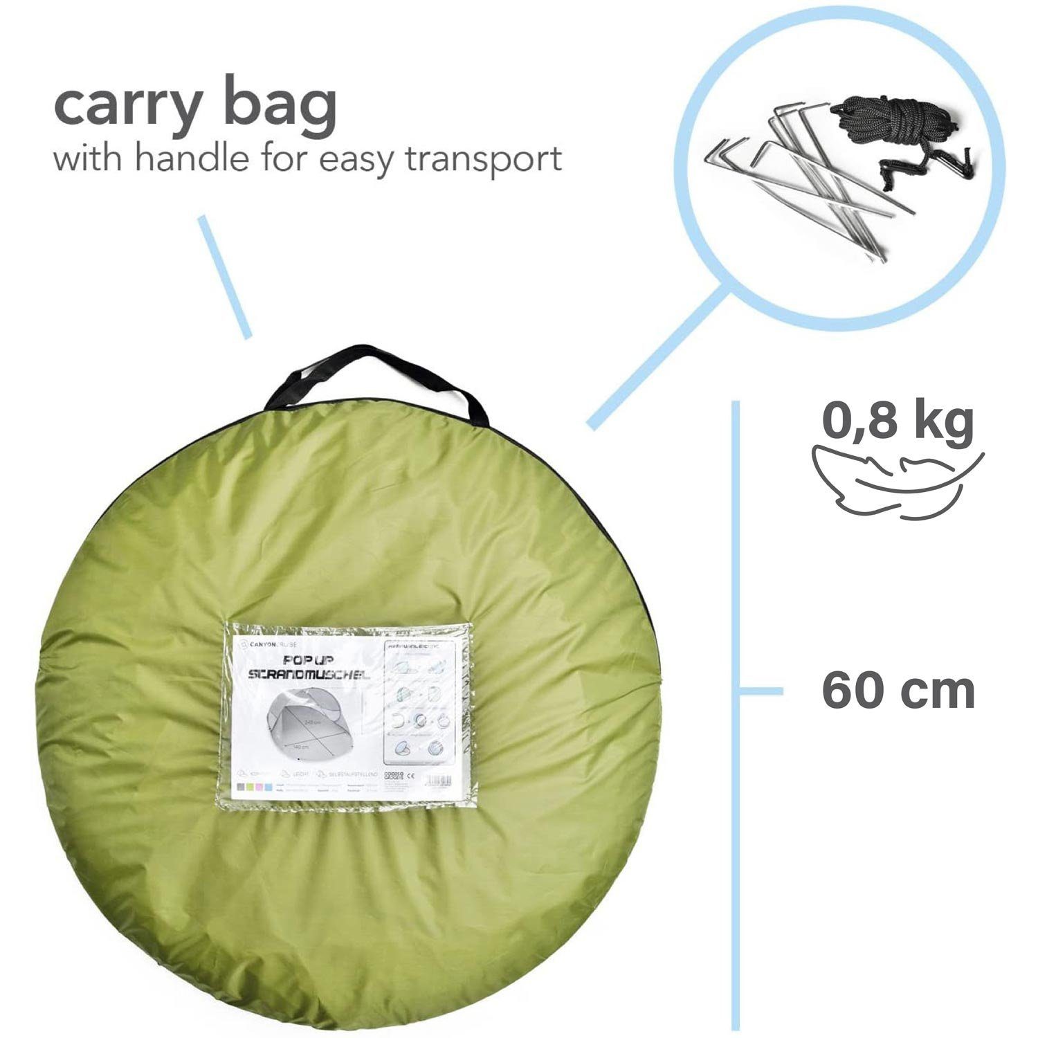 Canyon Cruise Strandmuschel Pop Up Strand-Zelt, günstig online kaufen