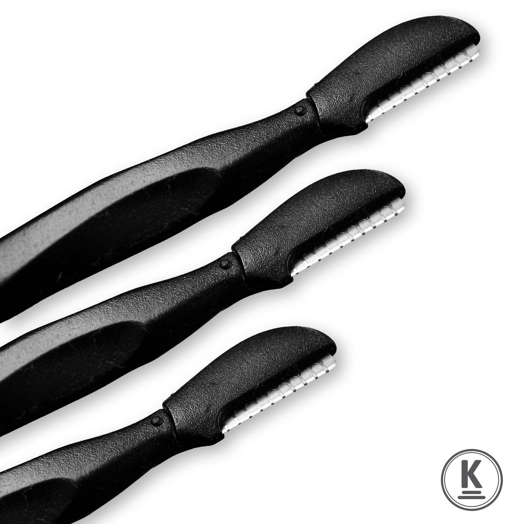 K-Pro Rasiermesser Augenbrauenrasierer & Trimmer für Gesichtshaare, Set, 3-tlg., 3er, Feinrasur, Gesichtspflege, Augenbrauenpflege