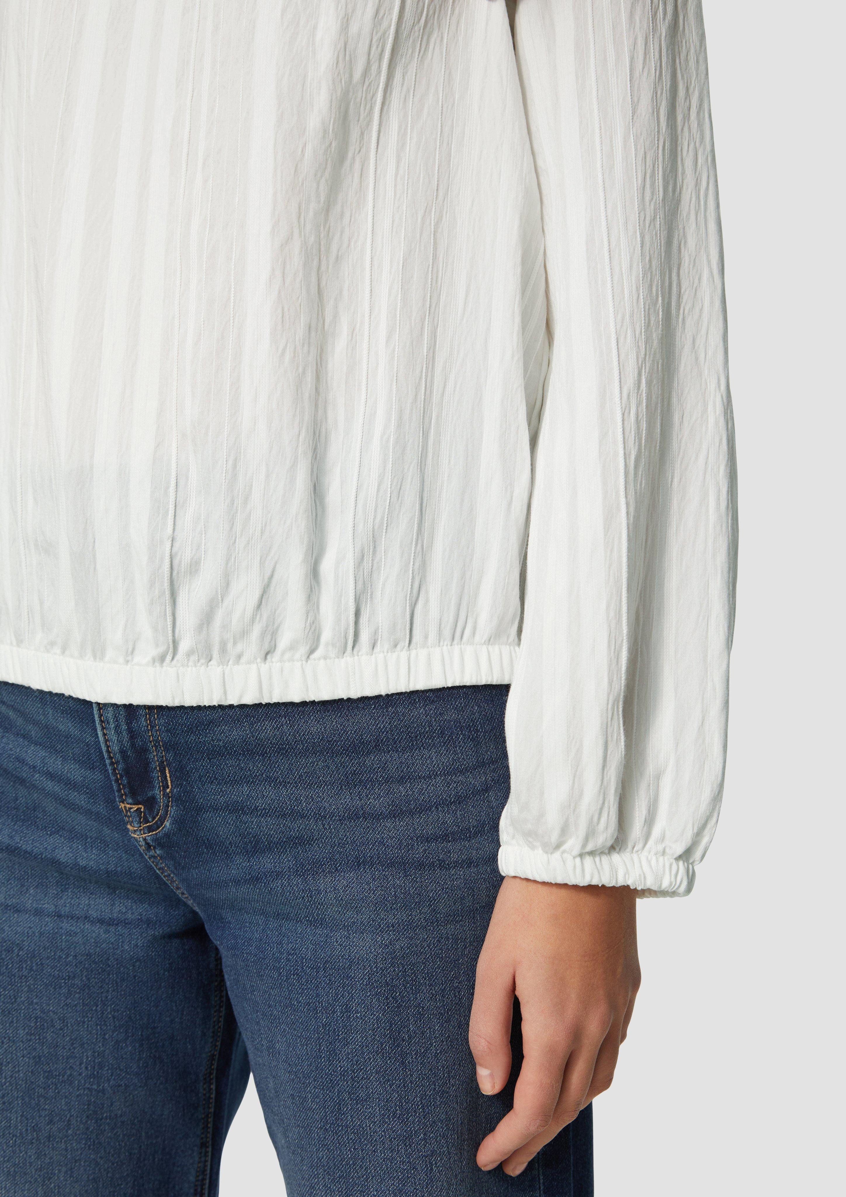 s.Oliver Langarmbluse Bluse mit Strukturstreifen Raffung günstig online kaufen