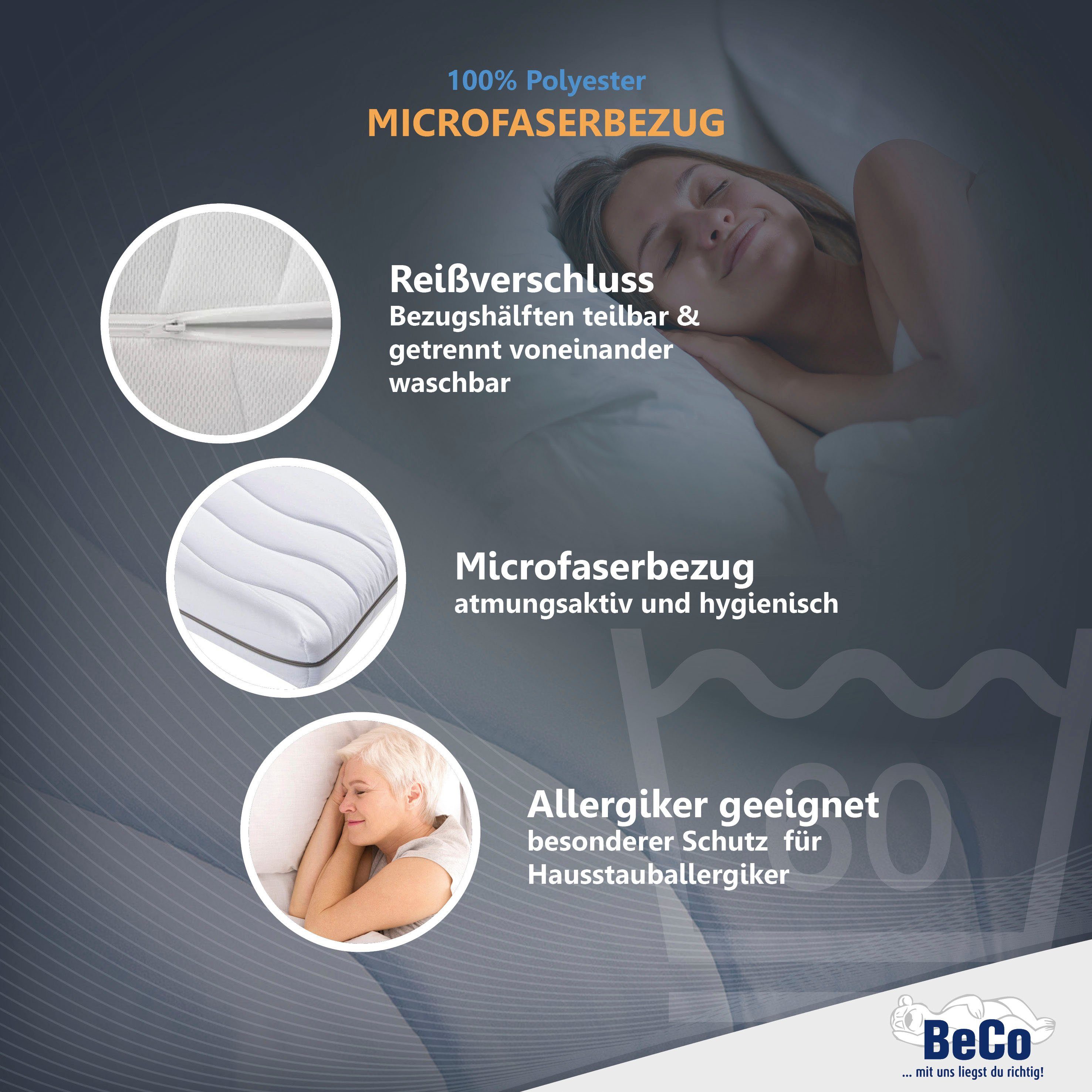Komfortschaummatratze Matratze Selection MF, Matratze in 90x200 cm und weiteren Größen, Beco, Matratze in zwei Höhen 14 oder 22 cm !