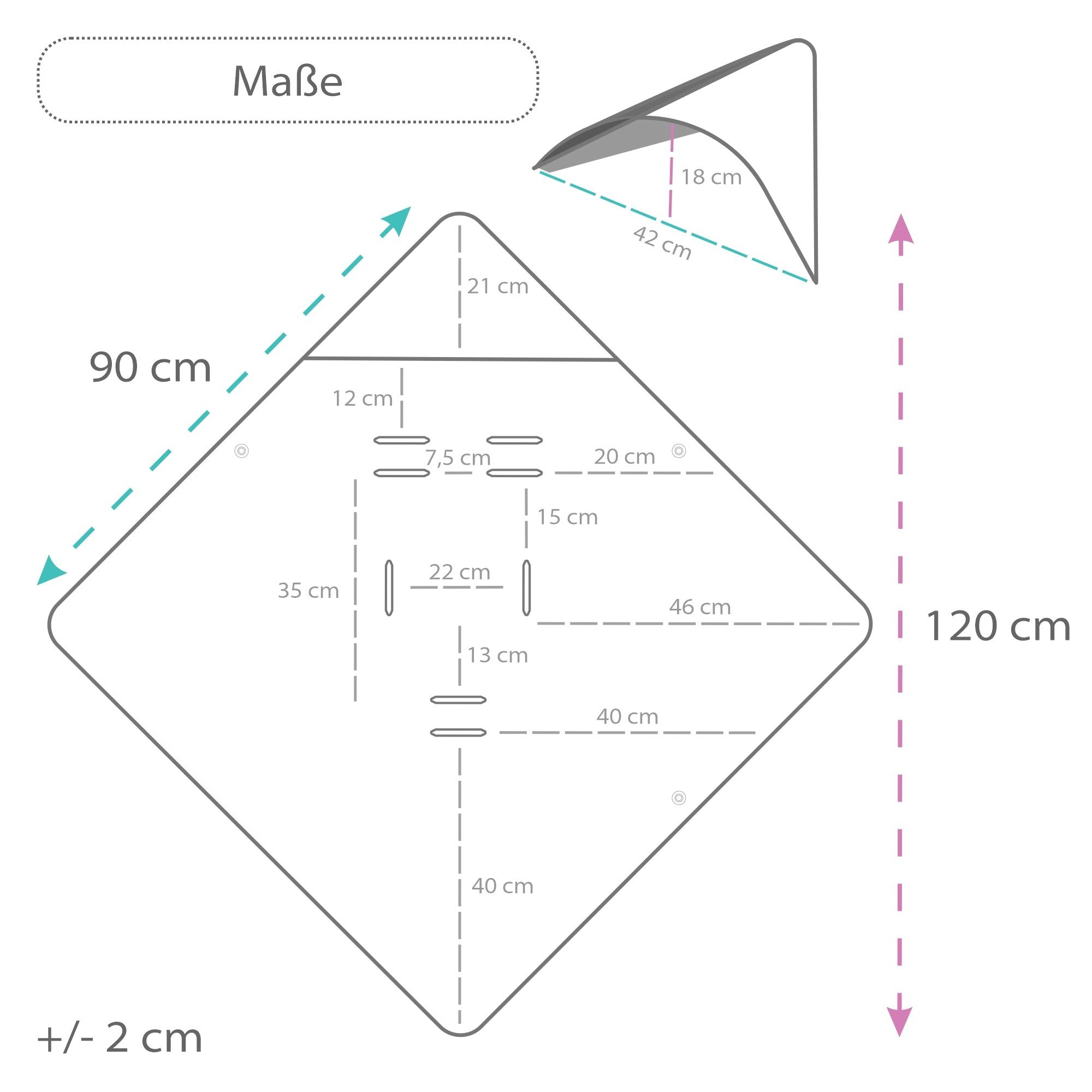Einschlagdecke Sommer-Einschlagdecke 90x90 cm für Babyschale, Minky - weiße Sterne, Amazinggirl