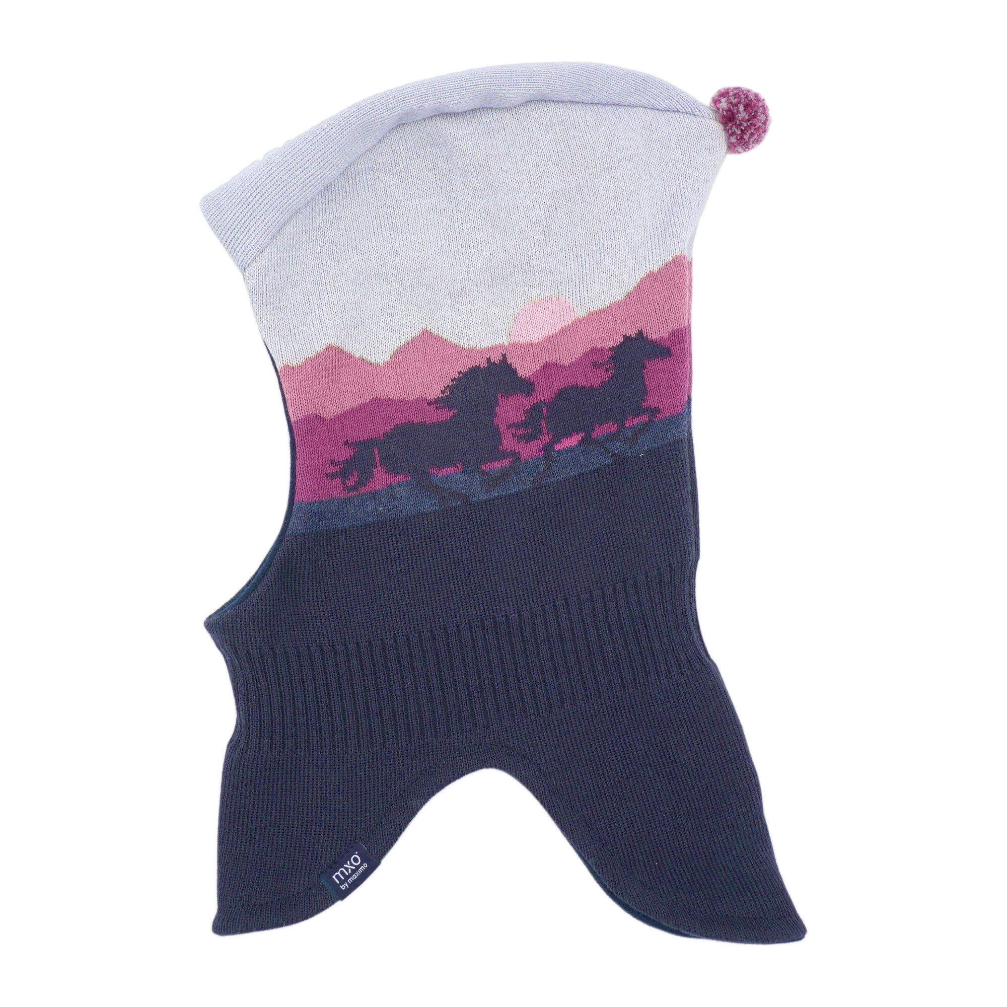 MAXIMO Schlupfmütze Baumwolle, gestrickt, gefüttert, mit Bommel