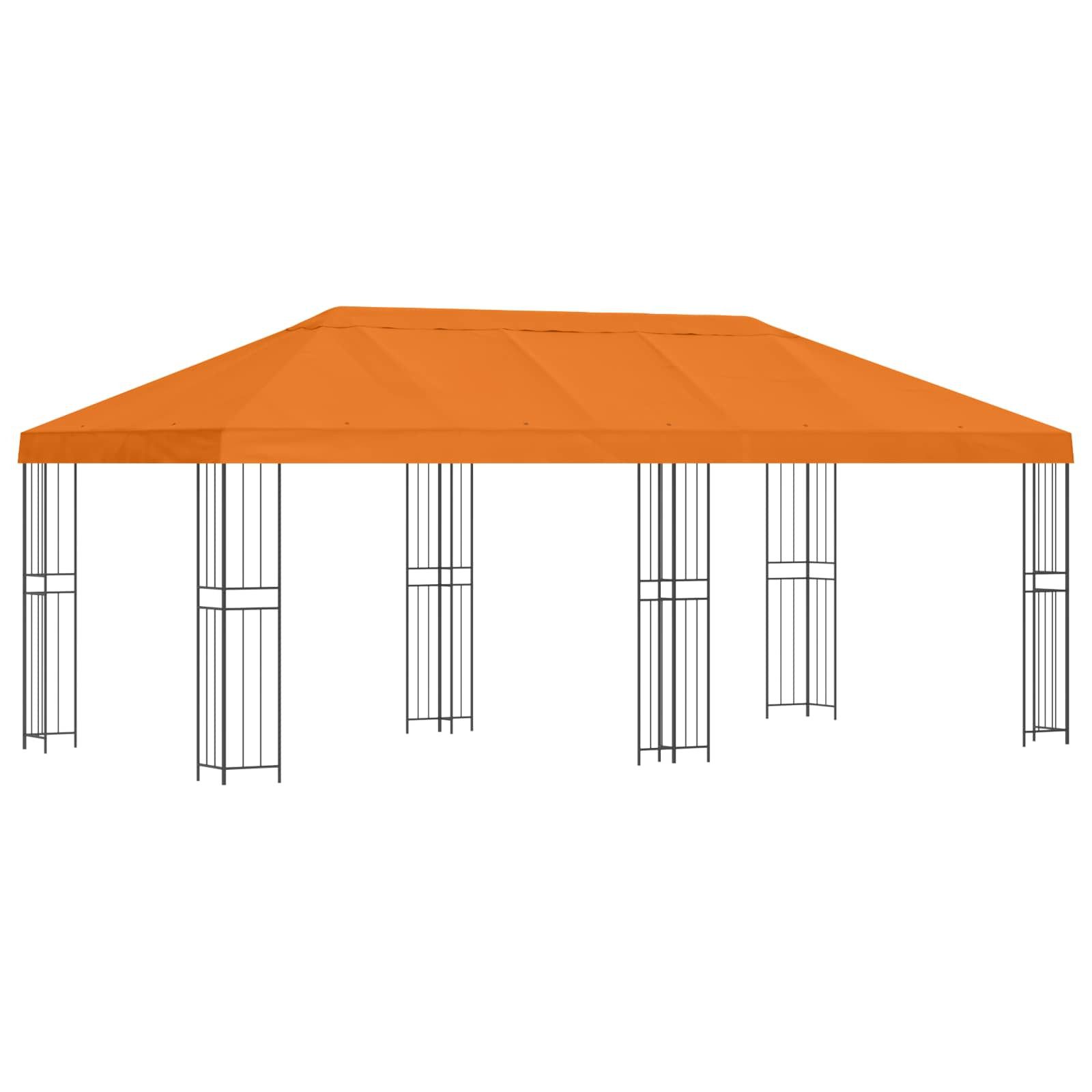 vidaXL Partyzelt Pavillon mit Seitenwänden 6 x 3 m Orange Polyester und Stahl