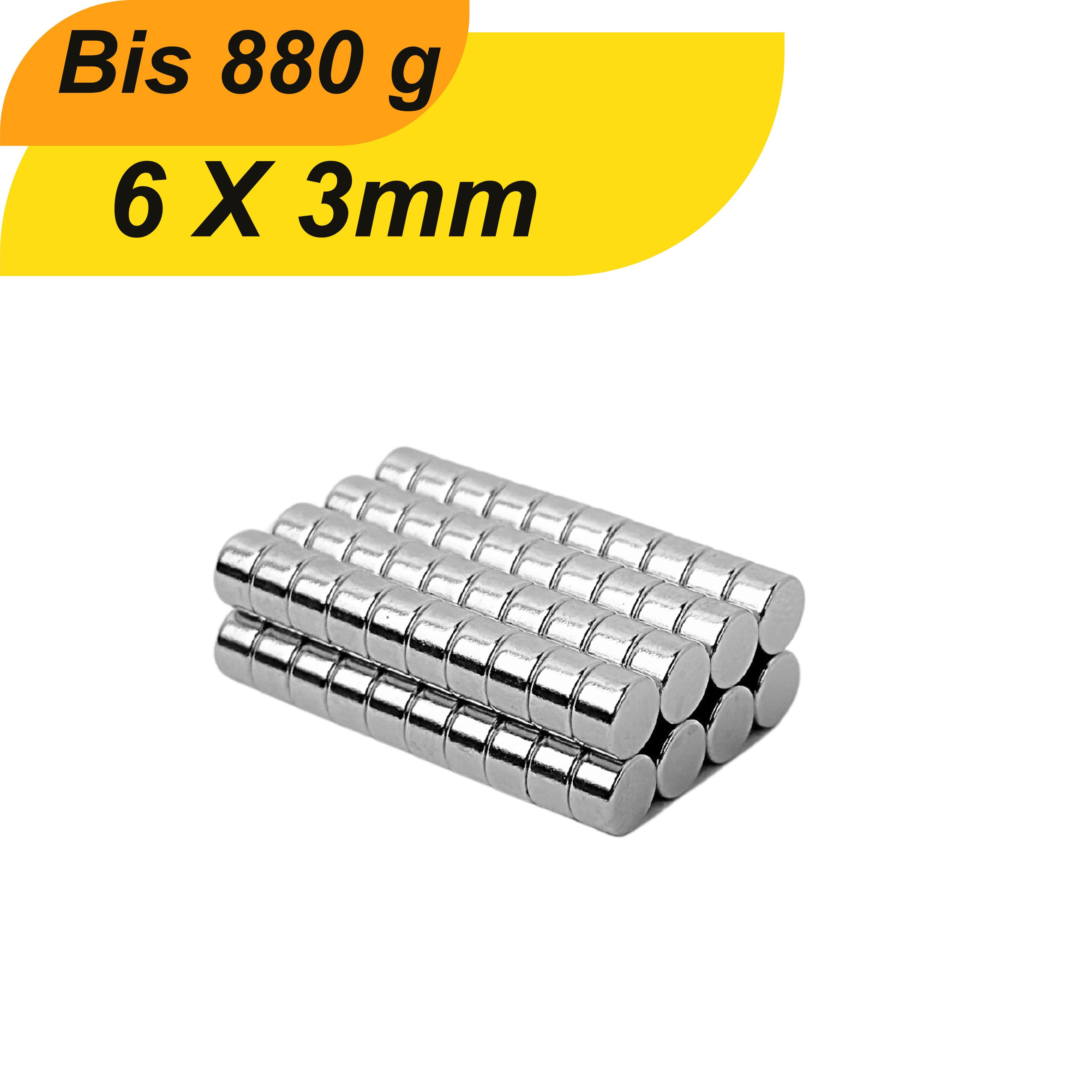 Magnet Neodym Magnet 6 x 3mm Supermagnete hohe Haftkraft Scheibenmagnet