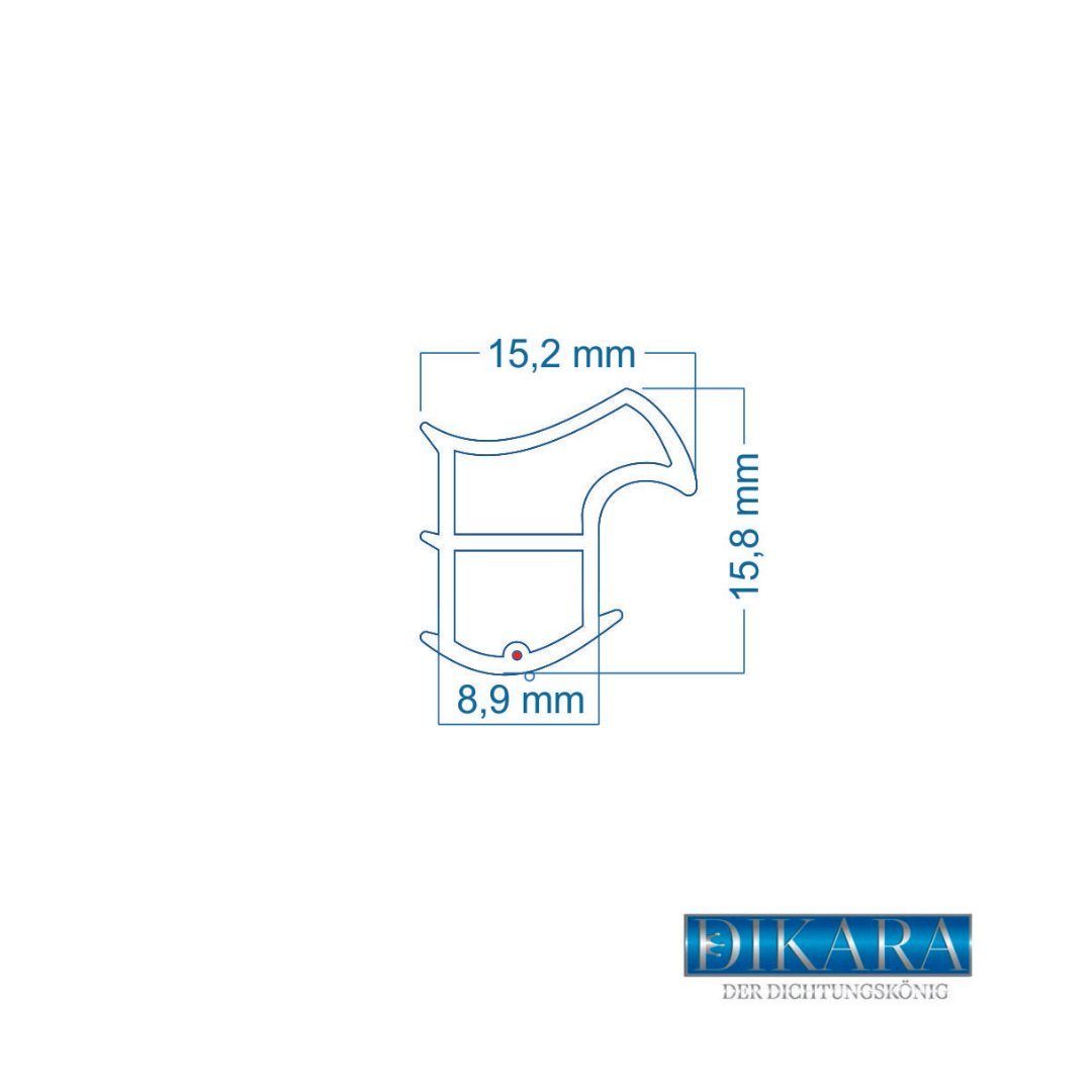Dikara Profildichtungsband Stahlzargendichtung Höhe 15,8mm Breite 15,2mm Falz Türdichtung, Antidehnungsfaden, Dichtung, TPE, thermoplatisches Elastomer