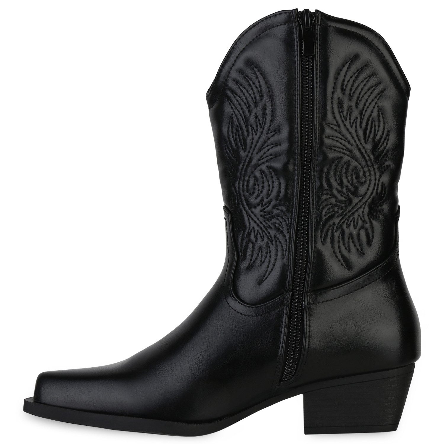 VAN HILL 840254 Cowboy Boots Damen Cowboy Boots Stiefeletten Stickereien Ho günstig online kaufen