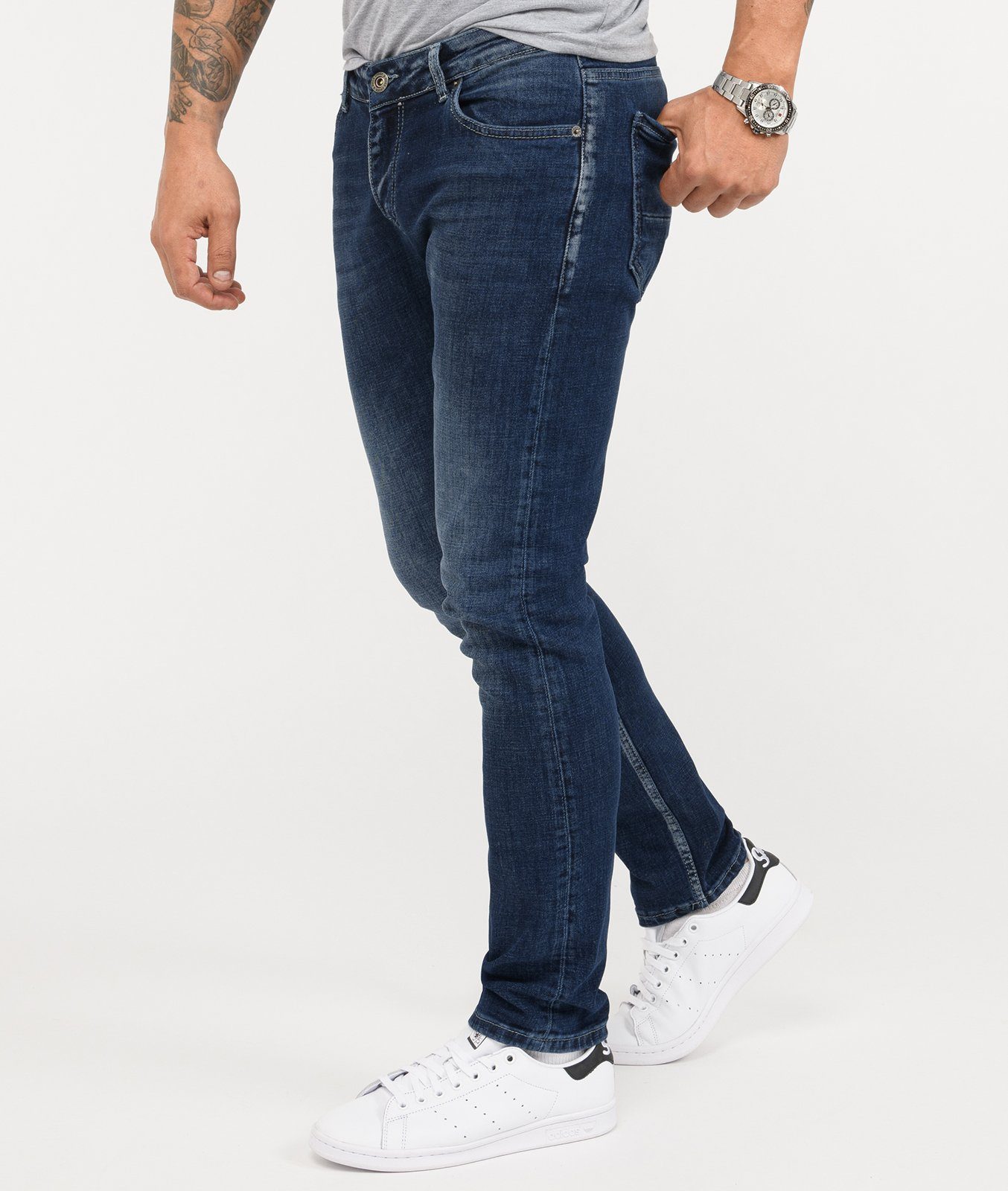 Rock Creek Slim-fit-Jeans Herren Jeans Stonewashed Blau RC-2345 günstig online kaufen