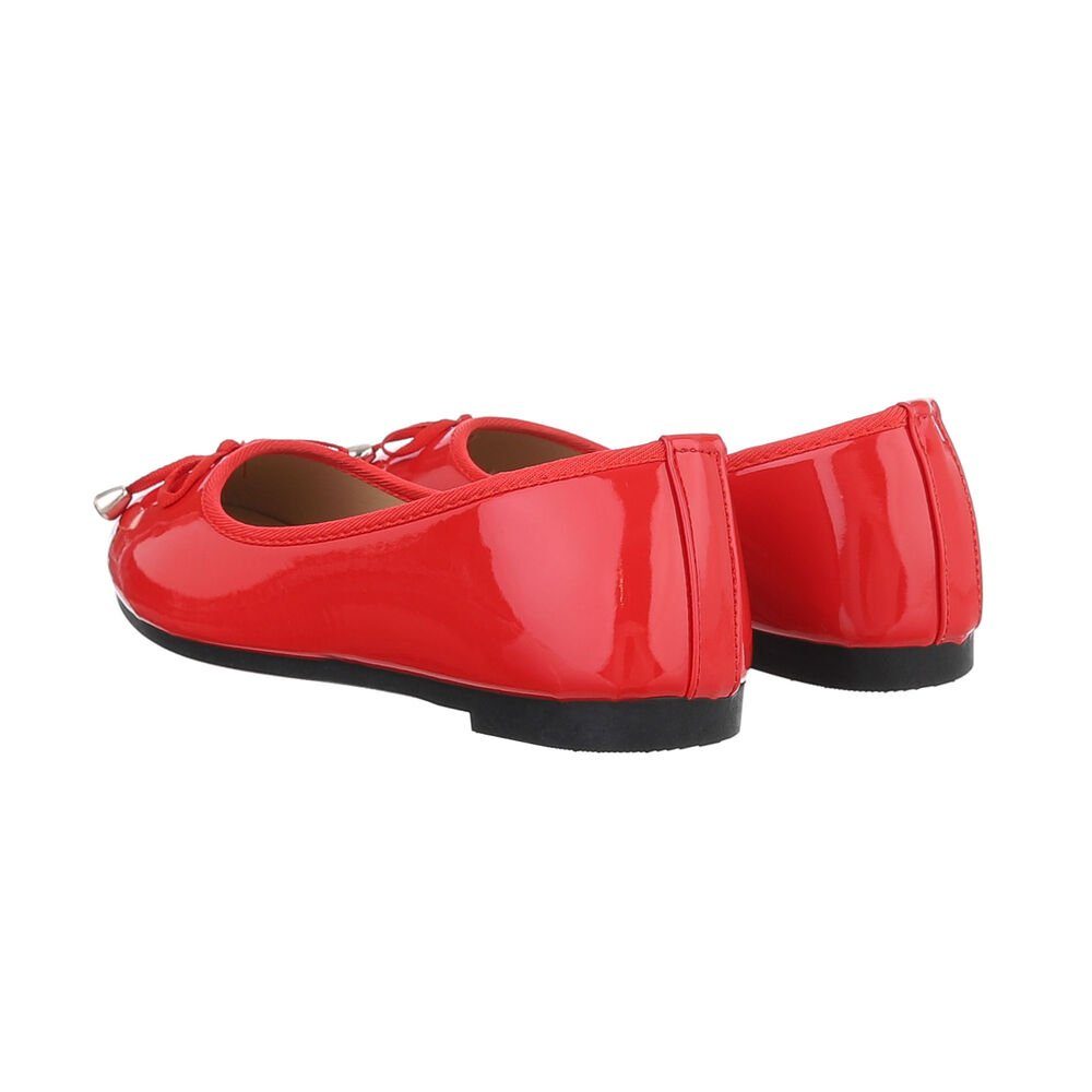 Ital-Design Damen Freizeit Ballerina (85894084) Blockabsatz Klassische Ballerinas in Rot