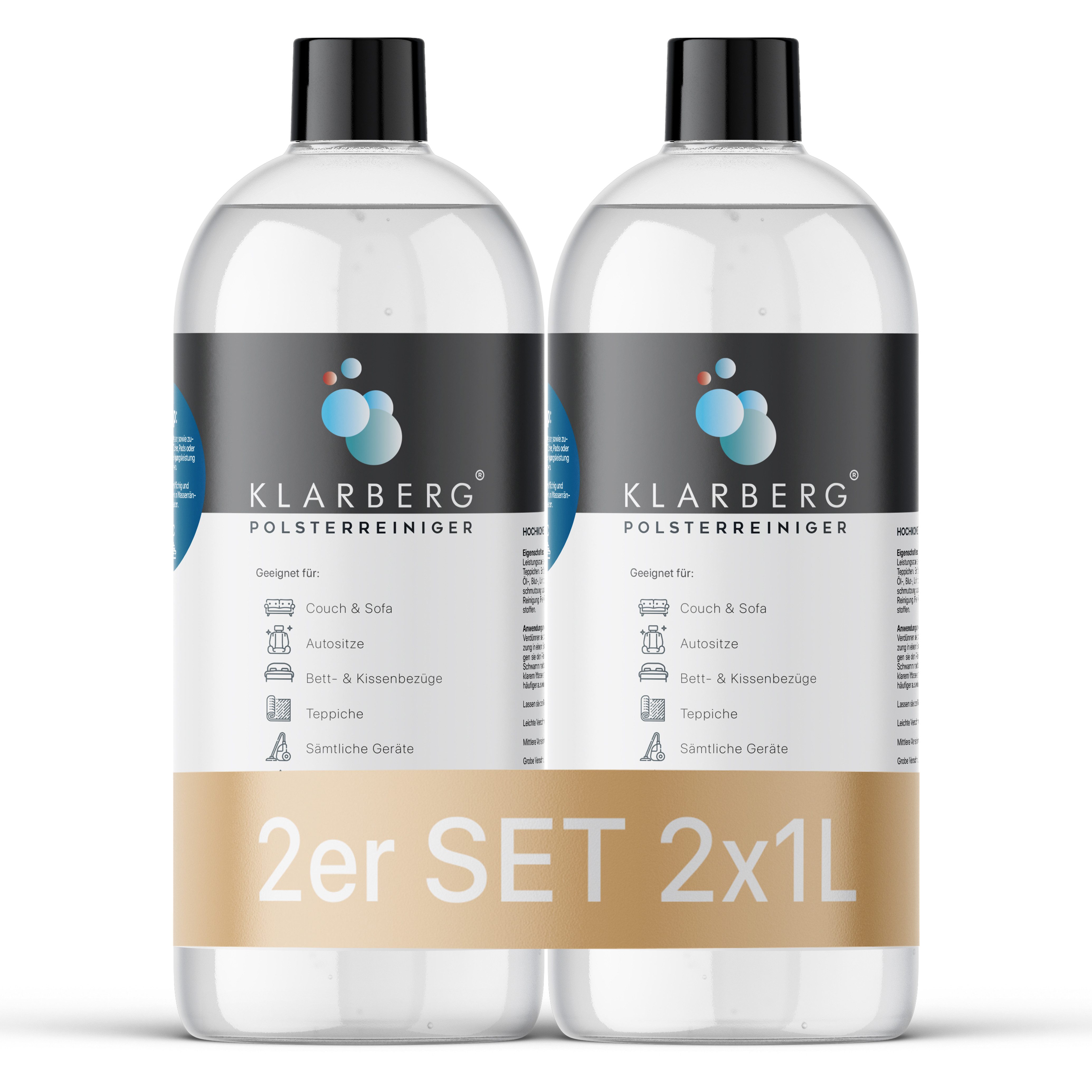 Klarberg Waschsauger Очиститель обивки Konzentrat Очиститель обивки (Spar-Set, [- 2 Flaschen Очиститель обивки für Sofa, Teppich, Autositze, Textilreiniger uvm)