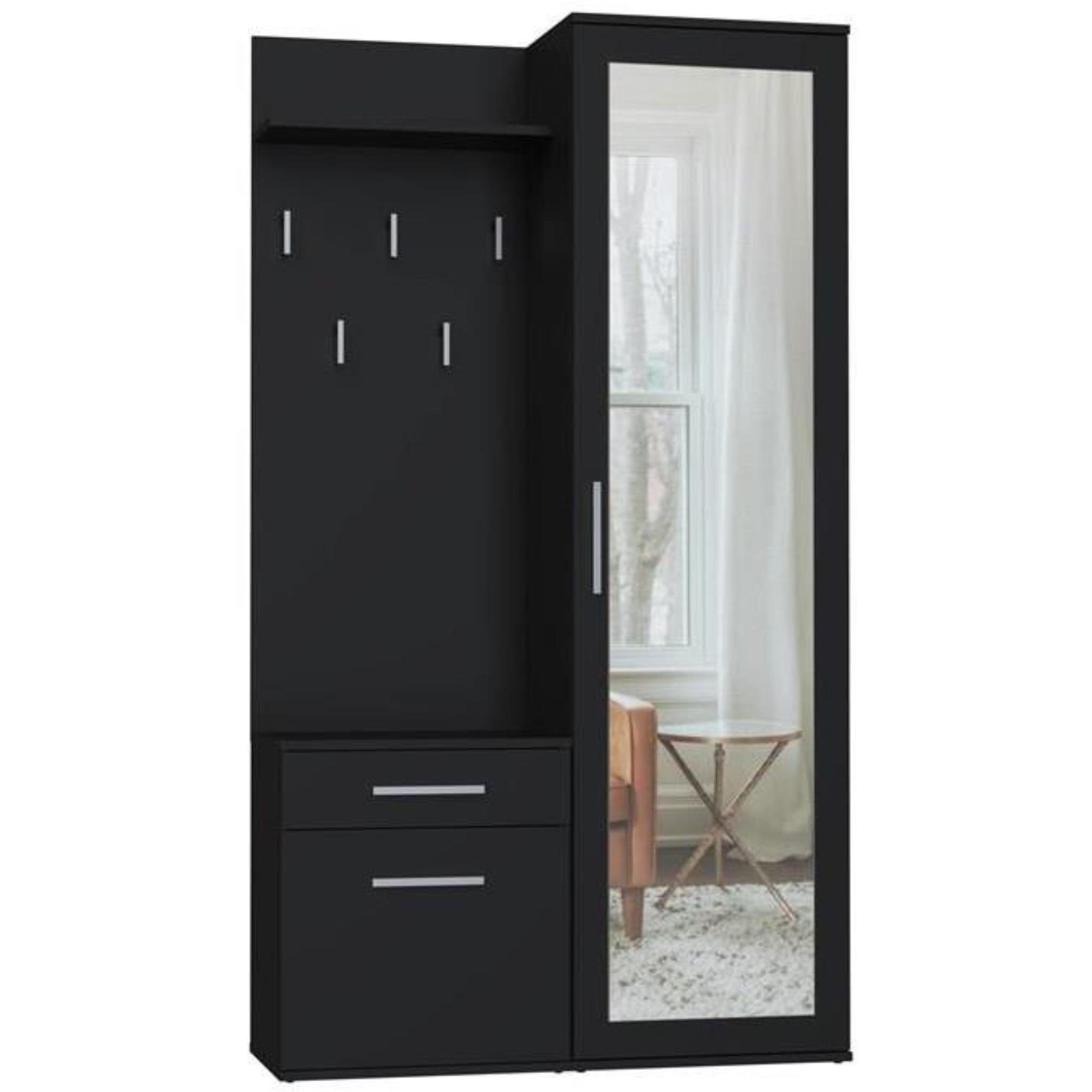 Beautysofa Kompaktgarderobe mit Schublade und Kleiderstange günstig online kaufen