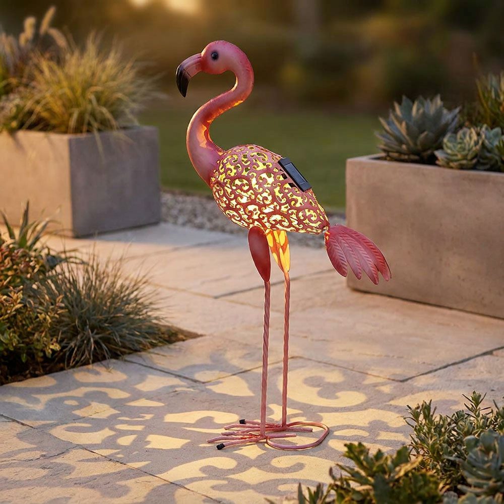 GLOBO LIGHTING LED Dekofigur, LED-Leuchtmittel fest verbaut, Warmweiß, Solar Gartenskulptur für Außen Terrassen Gartendeko Figur