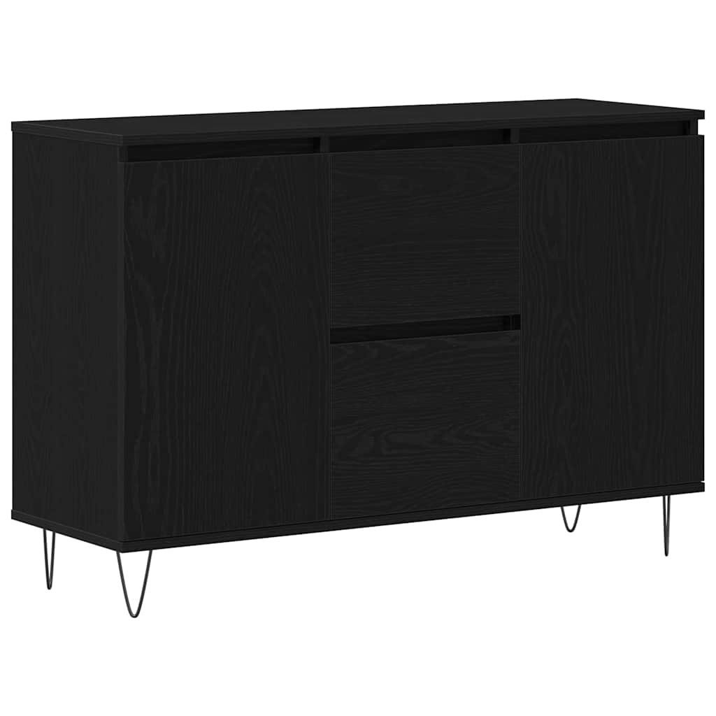 vidaXL Sideboard Sideboard Schwarz Eichen-Optik 101,5 x 35 x 70 cm Holzwerkstoff (1 St)