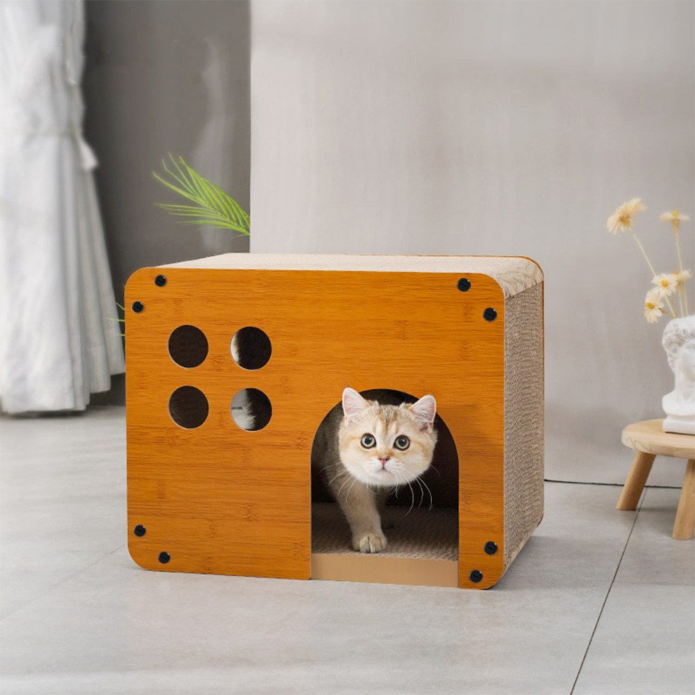 GarveeMore Katzenliege Hölzern Kratzbett für KatzenAbnehmbar günstig online kaufen