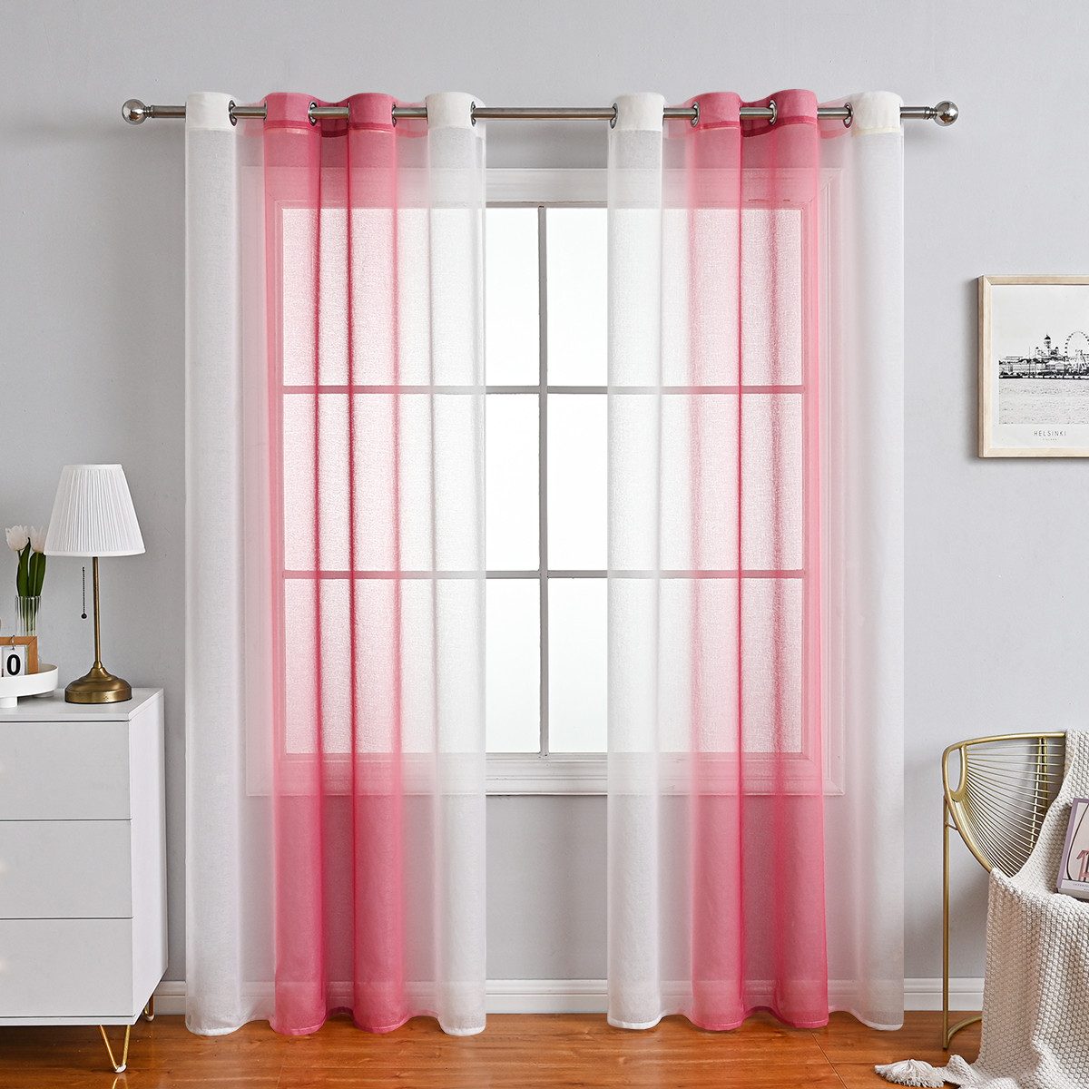 BYSURE Gardine, Ösen (2 St), halbtransparent, günstig online kaufen