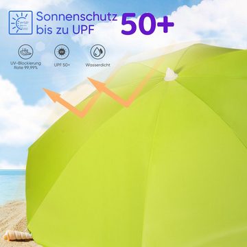 Sekey Sonnenschirm Ø160 cm / Ø180 cm Sonnenschirm UV50+, mit Tragetasche und Bodenhülse, LxB: 160,00x160,00 cm, Neigungswinkel und Höhe verstellbar,für Balkon, Garten, Terrasse
