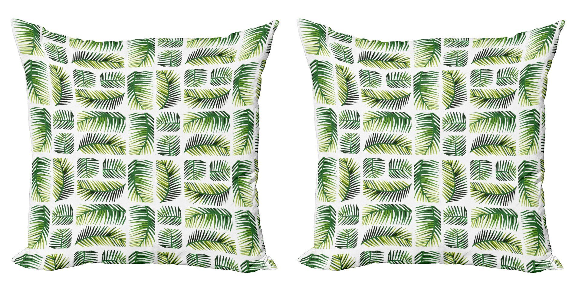Kissenbezüge Modern Accent Doppelseitiger Digitaldruck, Abakuhaus (2 Stück), Blätter Vertikal Horizontal Pflanzen