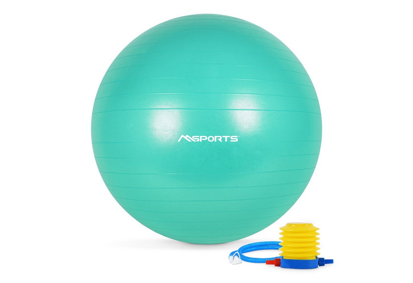 MSports® Gymnastikball Gymnastikball Anti Burst inkl. Pumpe + Workout App