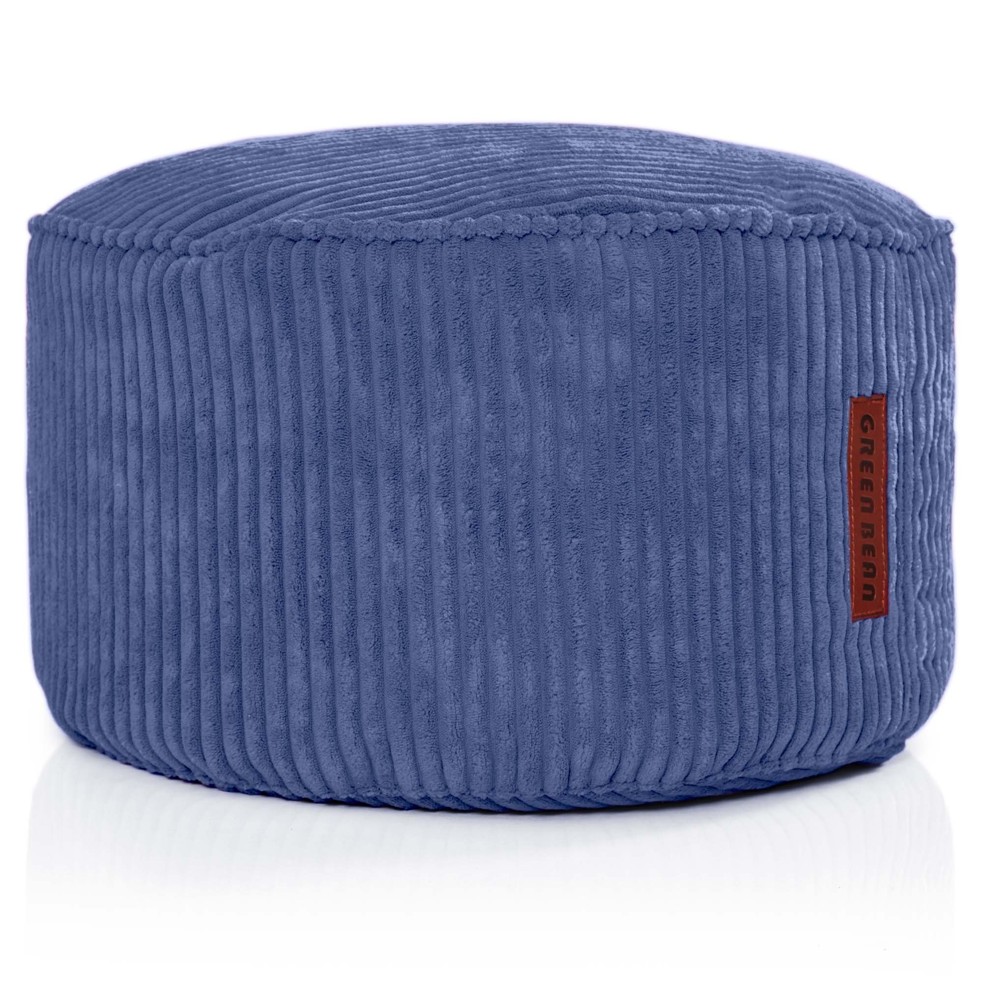 Green Bean Pouf Pouf Cord 45 x 25 cm, Indoor Sitzhocker Sitzkissen Sitzhocker Relax-Sessel Dunkelblau