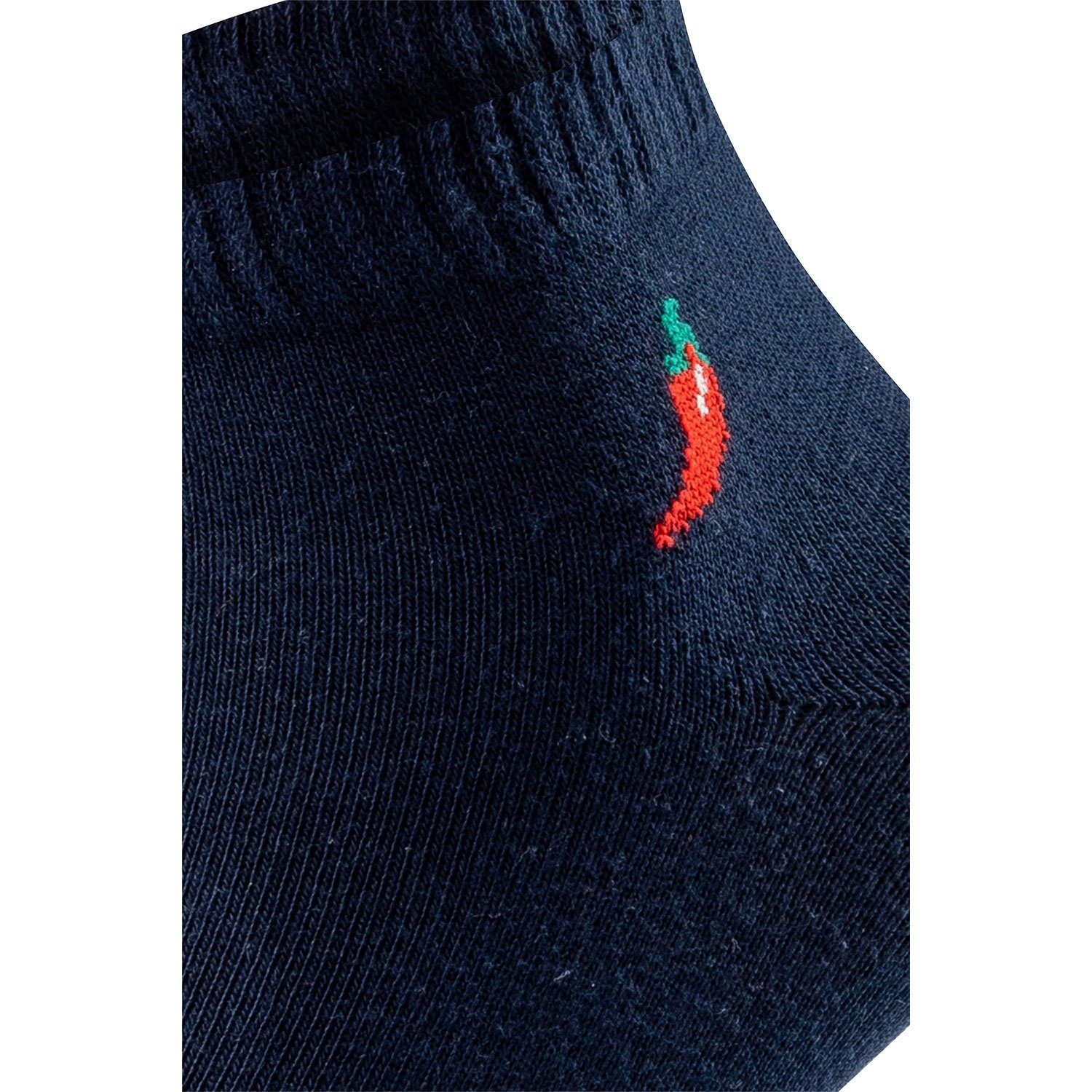 Strümpfe Paar, und 3 Chili Dark Lifestyle Quarter Socken, Damen Freizeit Herren, Sport, für