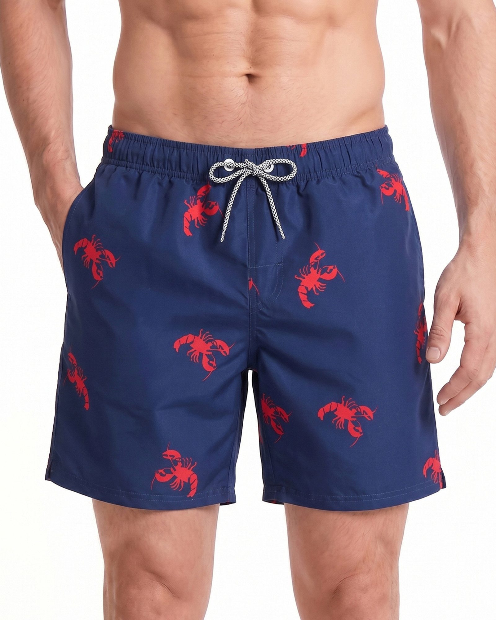 MaaMgic Shorts Herren mit Mesh-Futter kurze Hose schnelltrocknend Badehose lang (1-tlg)