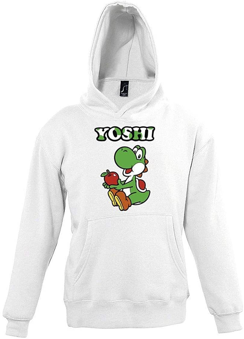 Youth Designz Kapuzenpullover Kinder Kapuzenpullover Hoodie Pullover Yoshi für Jungen & Mädchen mit modischem Print Weiß