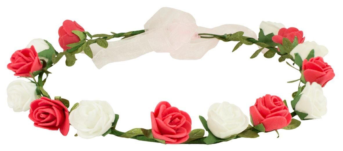 Trachtenland Haarreif Blumenkranz "Marina" mit Röschen zum Binden