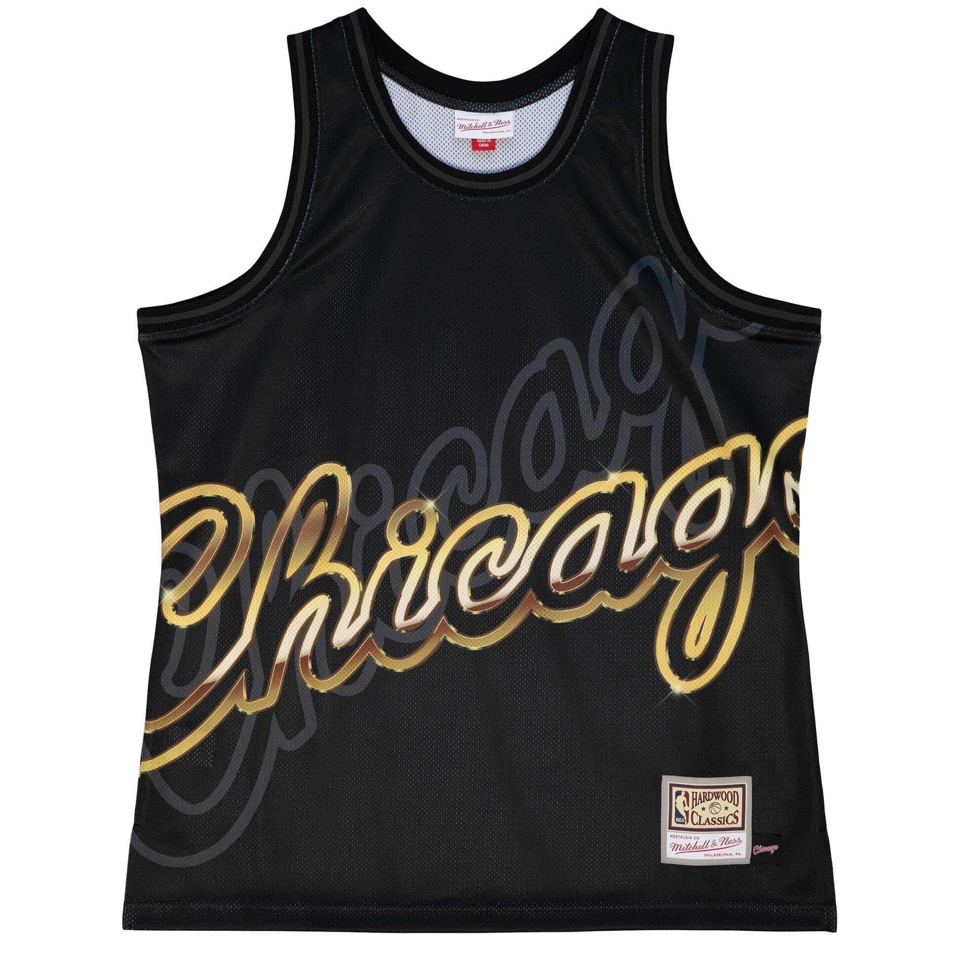 Mitchell & Ness Basketballtrikot Big Face 4.0 Fashion Jersey Chicago Bulls Black / Gold