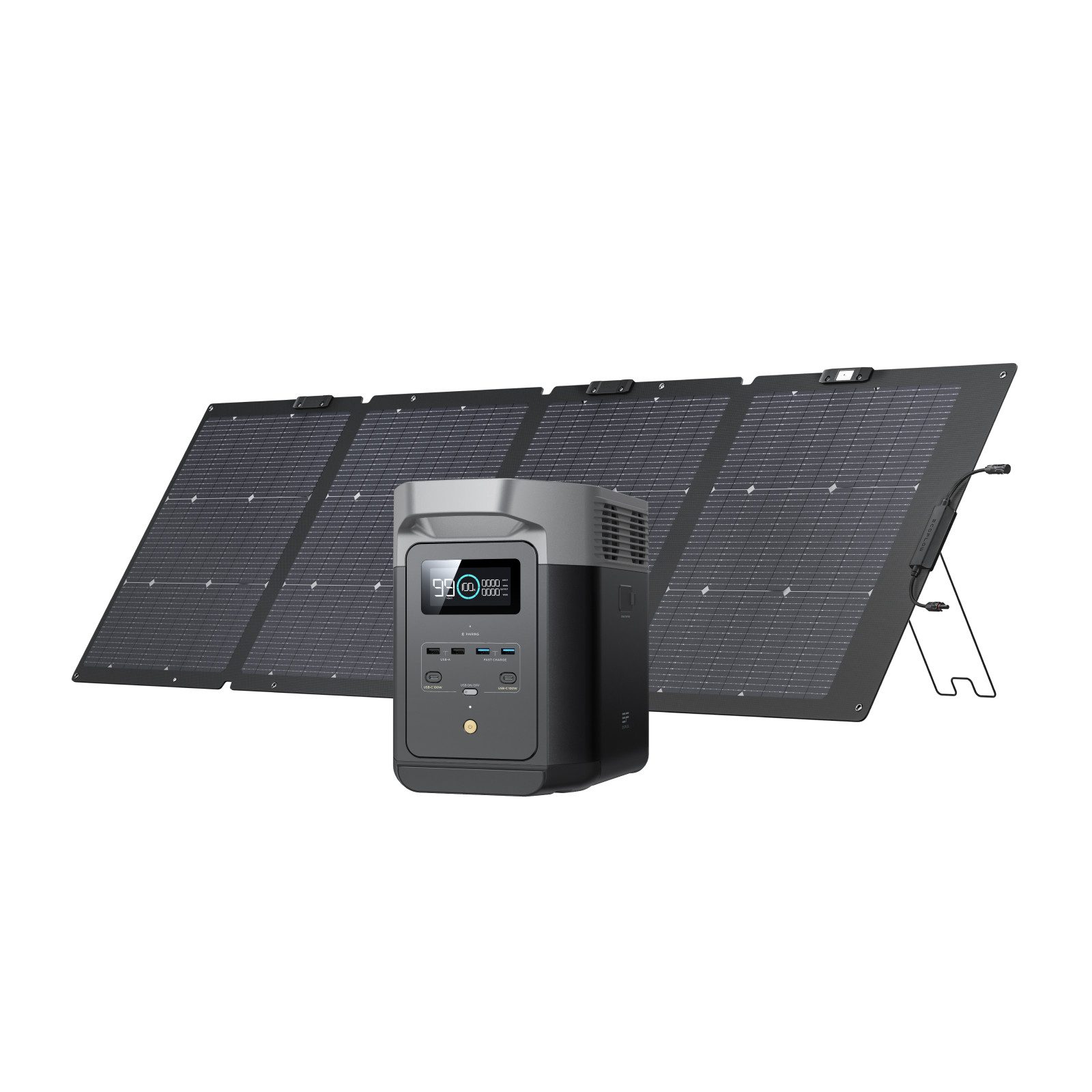 Ecoflow EcoFlow DELTA 2 Tragbare Powerstation mit 110W / 220W Solar Panel Powerstation EcoFlow DELTA 2 Tragbare Generator mit 220W Solar Panel EcoFlow DELTA 2 Tragbare Generator mit 220W Solar Panel 320000 mAh (220 V), Für die Stromversorgung, für Camping und Wohnmobile