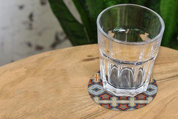 MuchoWow Glasuntersetzer Muster - Afrika - Formen, Zubehör für Gläser, 6-tlg., Getränkeuntersetzer, Tassenuntersetzer, Korkuntersetzer, Tasse, Becher