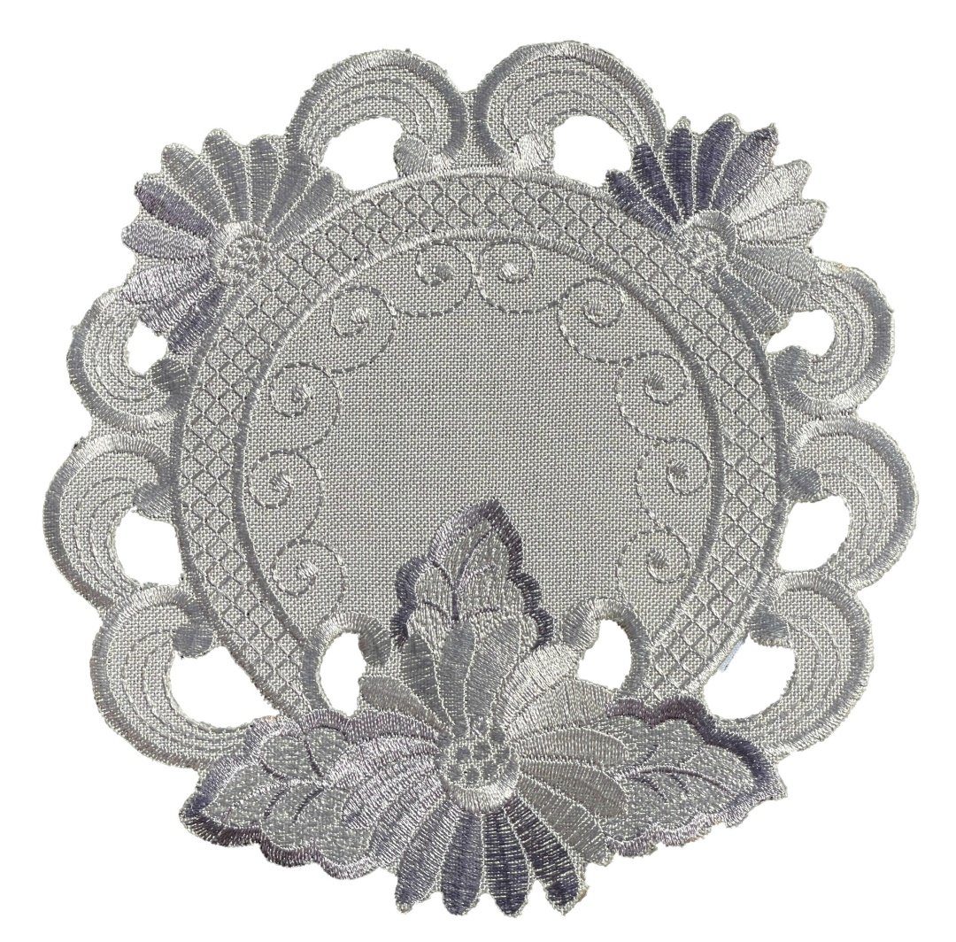 Westernlifestyle Tischdecke Blumen silber / grau günstig online kaufen