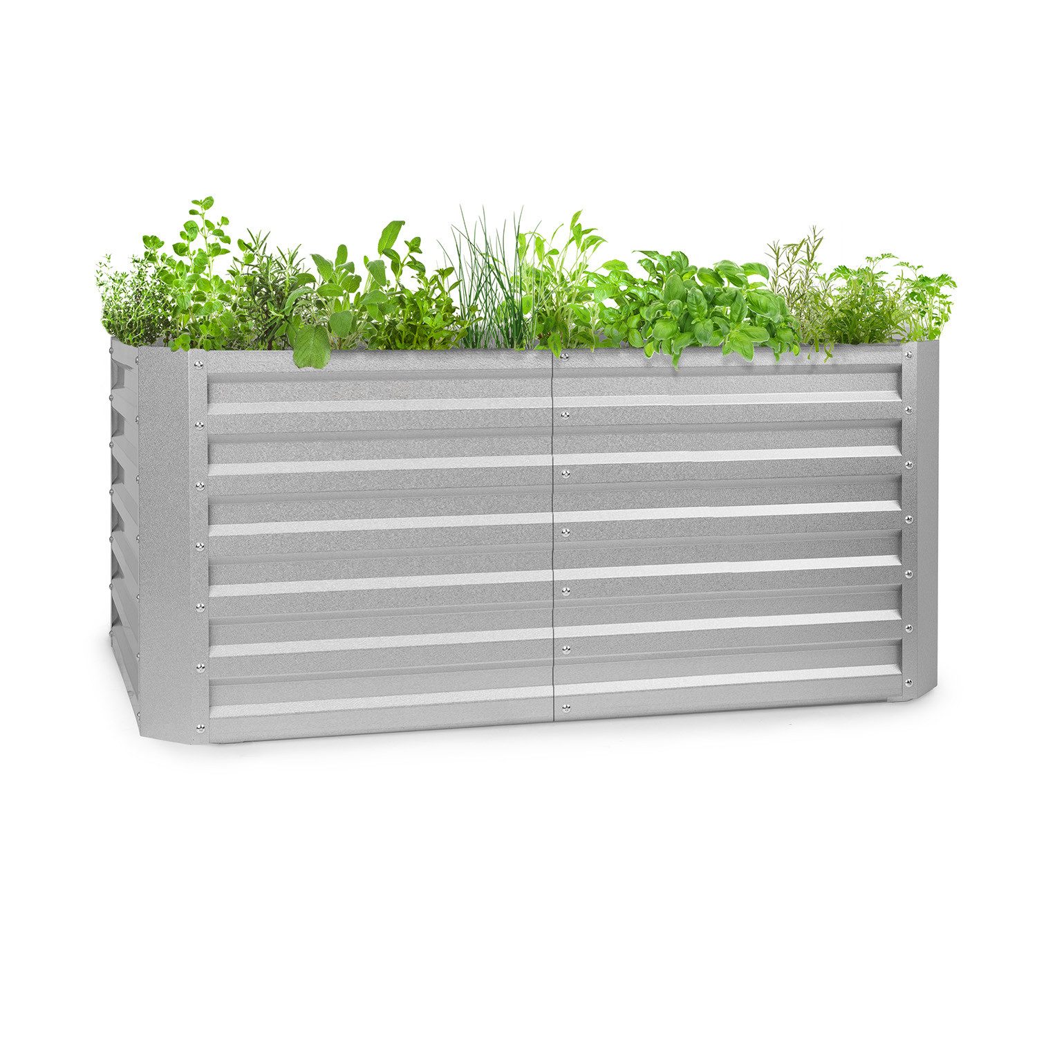 blumfeldt Hochbeet High Grow Straight, Hochbeet Metall Balkon Pflanzkasten Pflanzkübel Blumenkasten