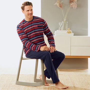 Erwin Müller Pyjama Herren-Schlafanzug (2 tlg) Single-Jersey Streifen