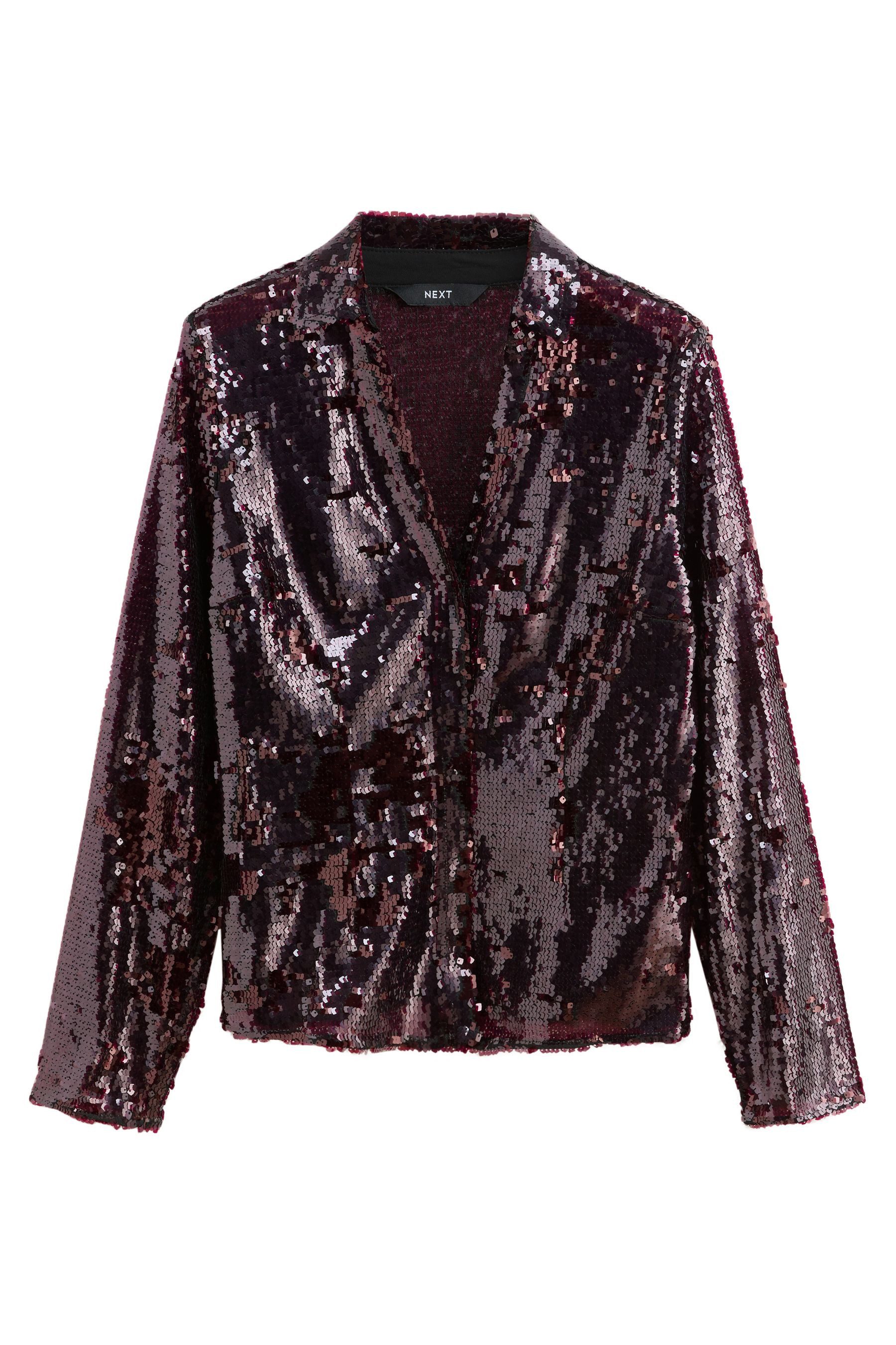 Next Langarmhemd Langarmshirt mit Pailletten (1-tlg)
