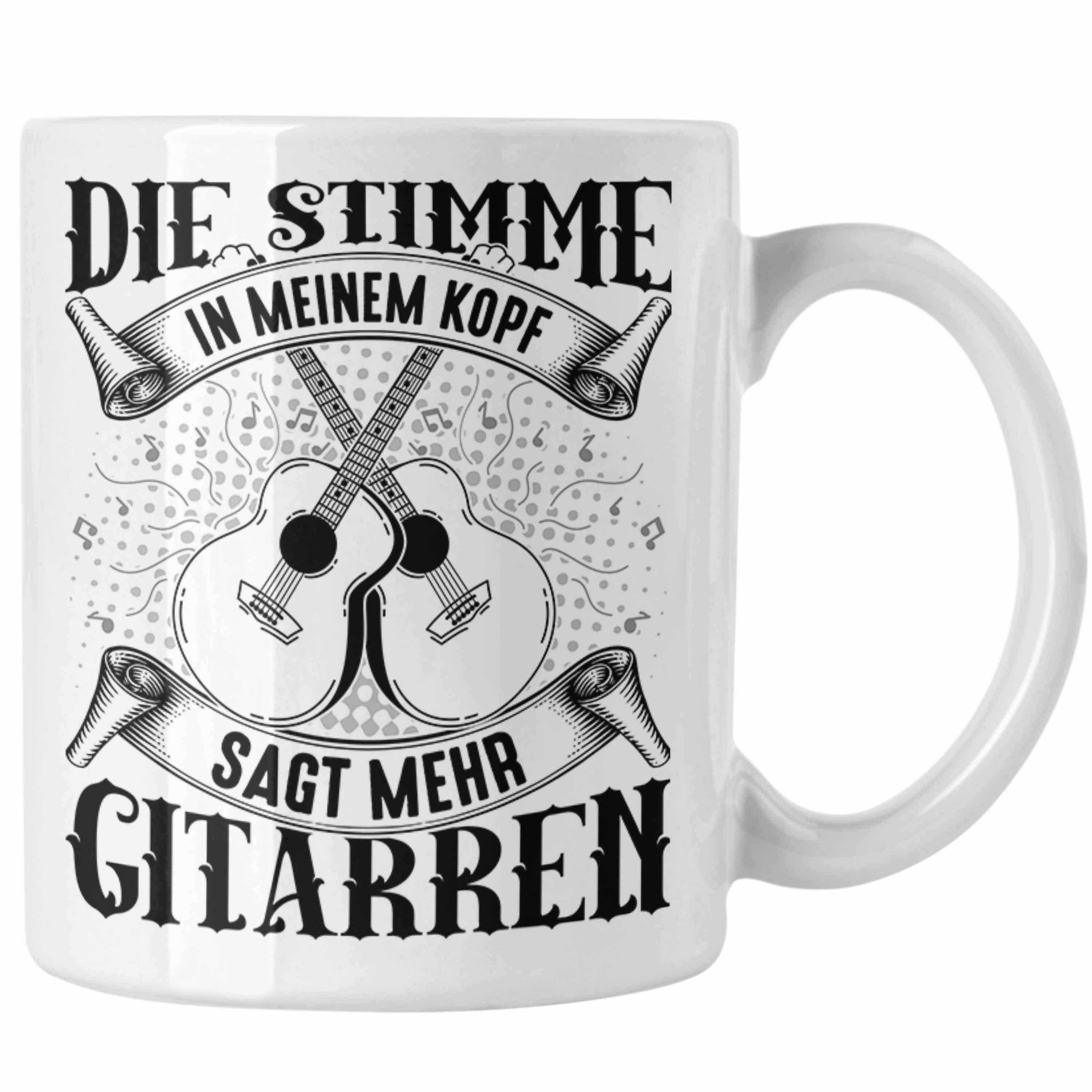 Trendation Tasse Gitarrenspieler Tasse Geschenk Gitarre Geschenkidee Spruch Kaffee-Bech Weiss