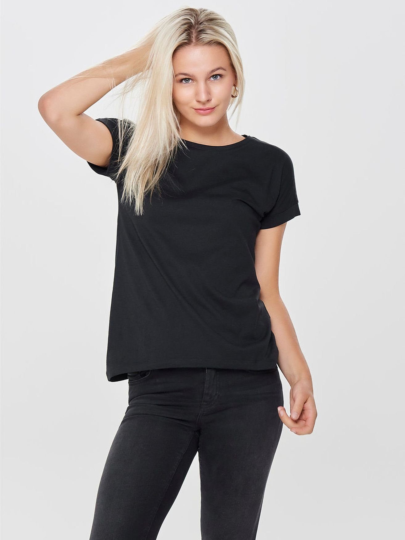 JACQUELINE de YONG T-Shirt 2-er Stück Pack Kurzarm Basic Blusen Set (2-tlg) JDYLOUISA