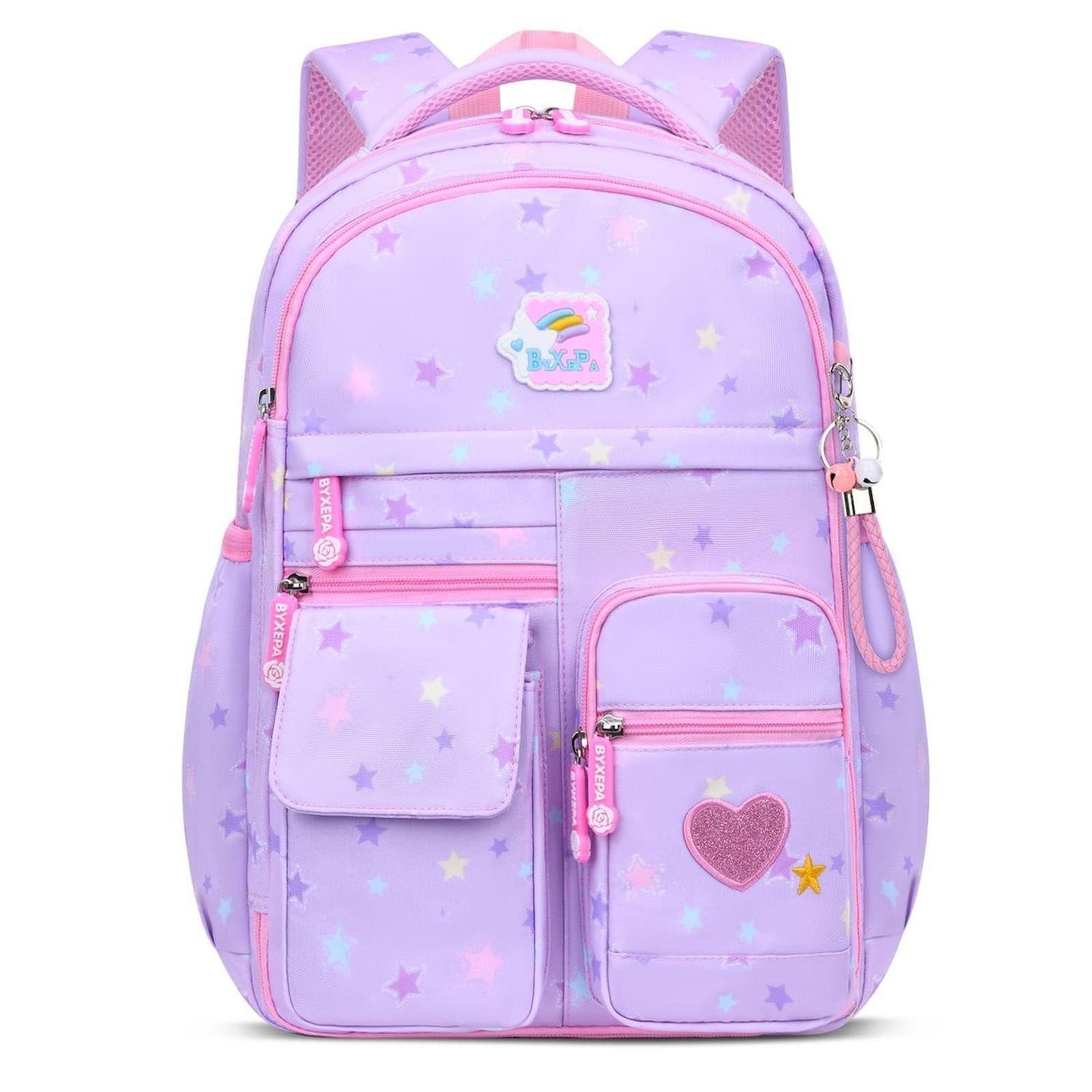 LuxusKollektion Schulrucksack Schulrucksack Mädchen Lila Stern 41cm