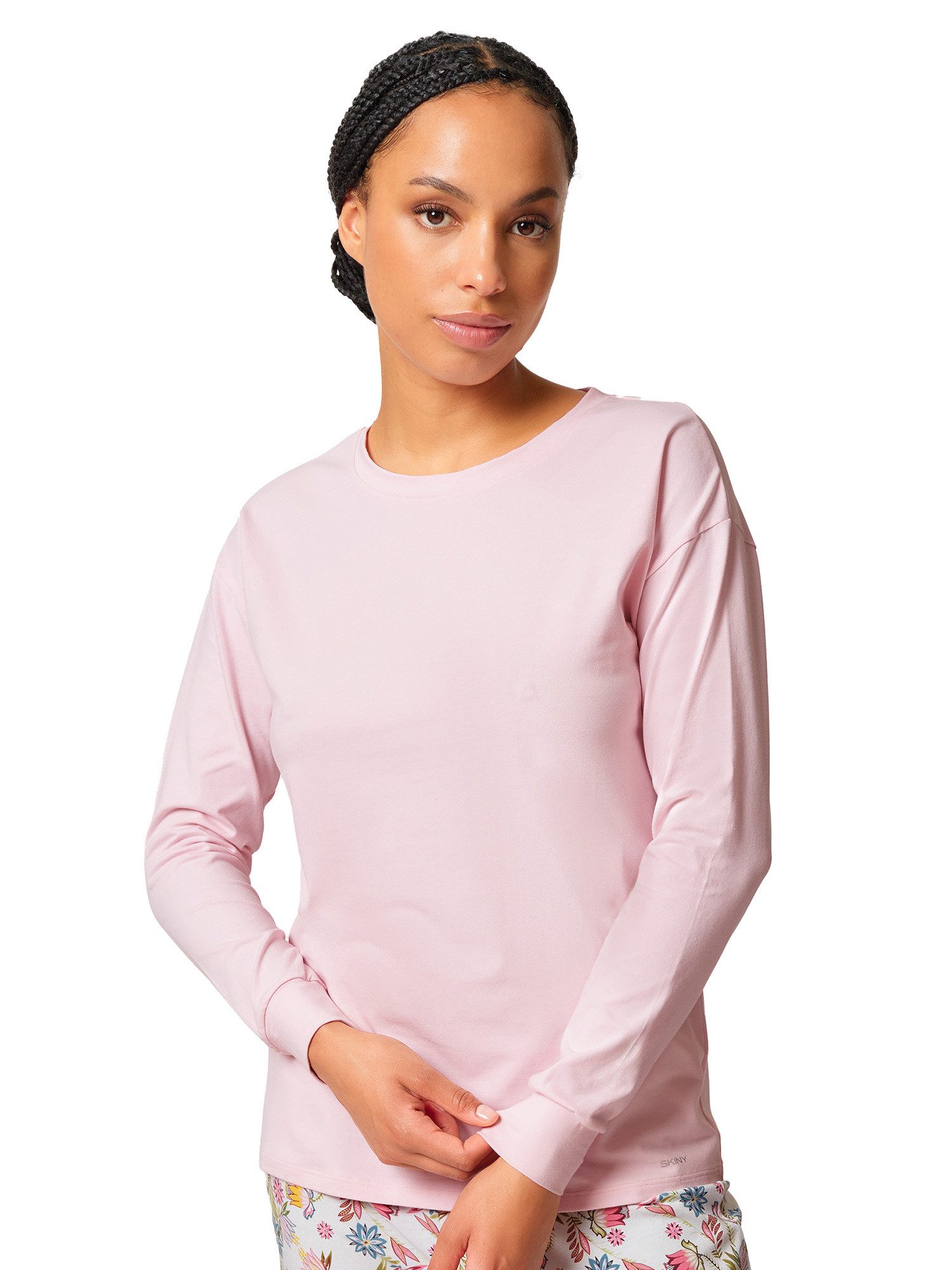Skiny T-Shirt Damen Shirt langarm Night In Mix & Match (Stück, 1-tlg) weiche Baumwolle
