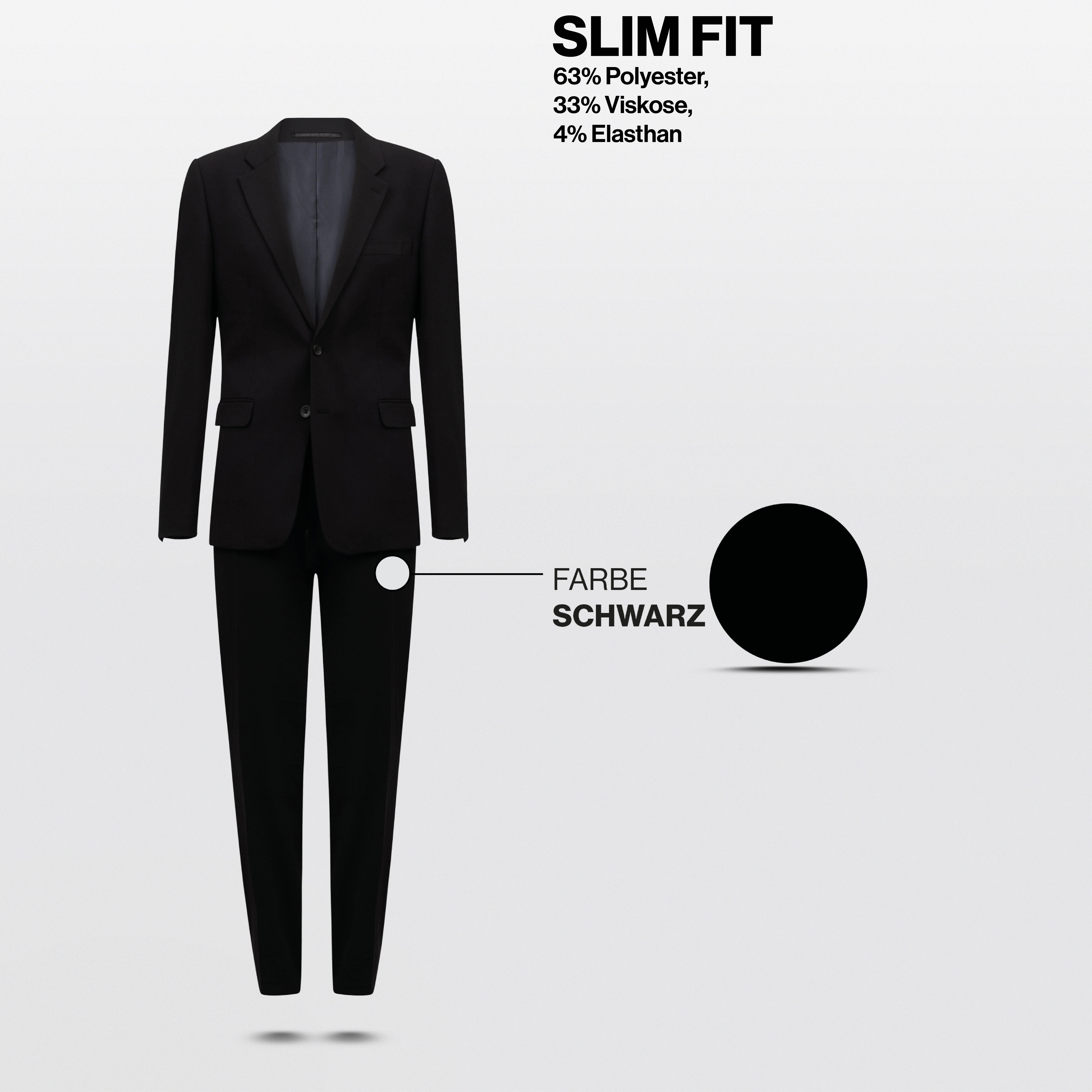 Hirschthal Anzug Herren Business Anzug Slim-Fit (Anzughose & Sakko 2 -tlg. Anzug Set) im eleganten Look – Bild 5 von 5