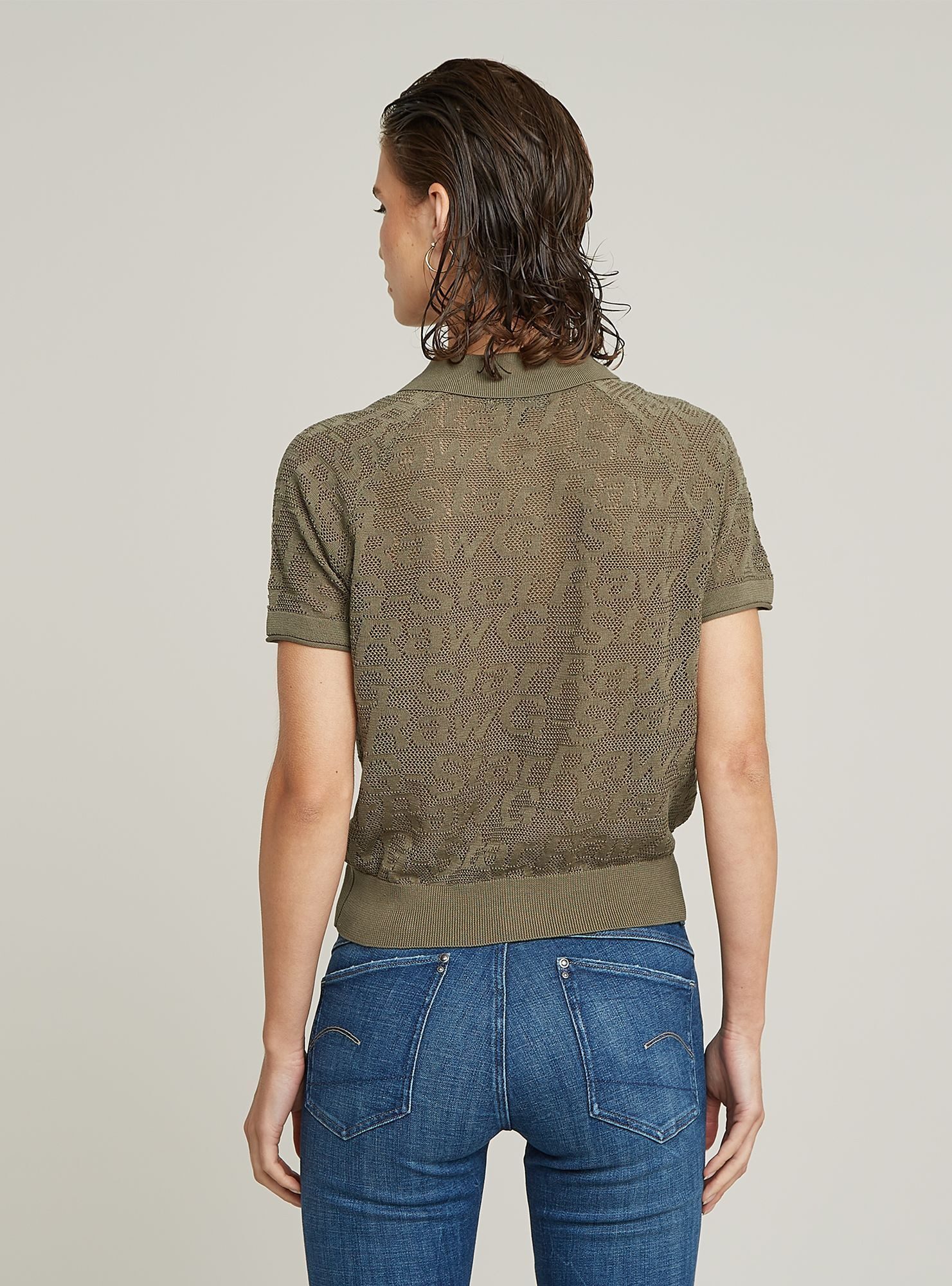 G-STAR Poloshirt Pointelle Lightweight Knitted Poloshirt