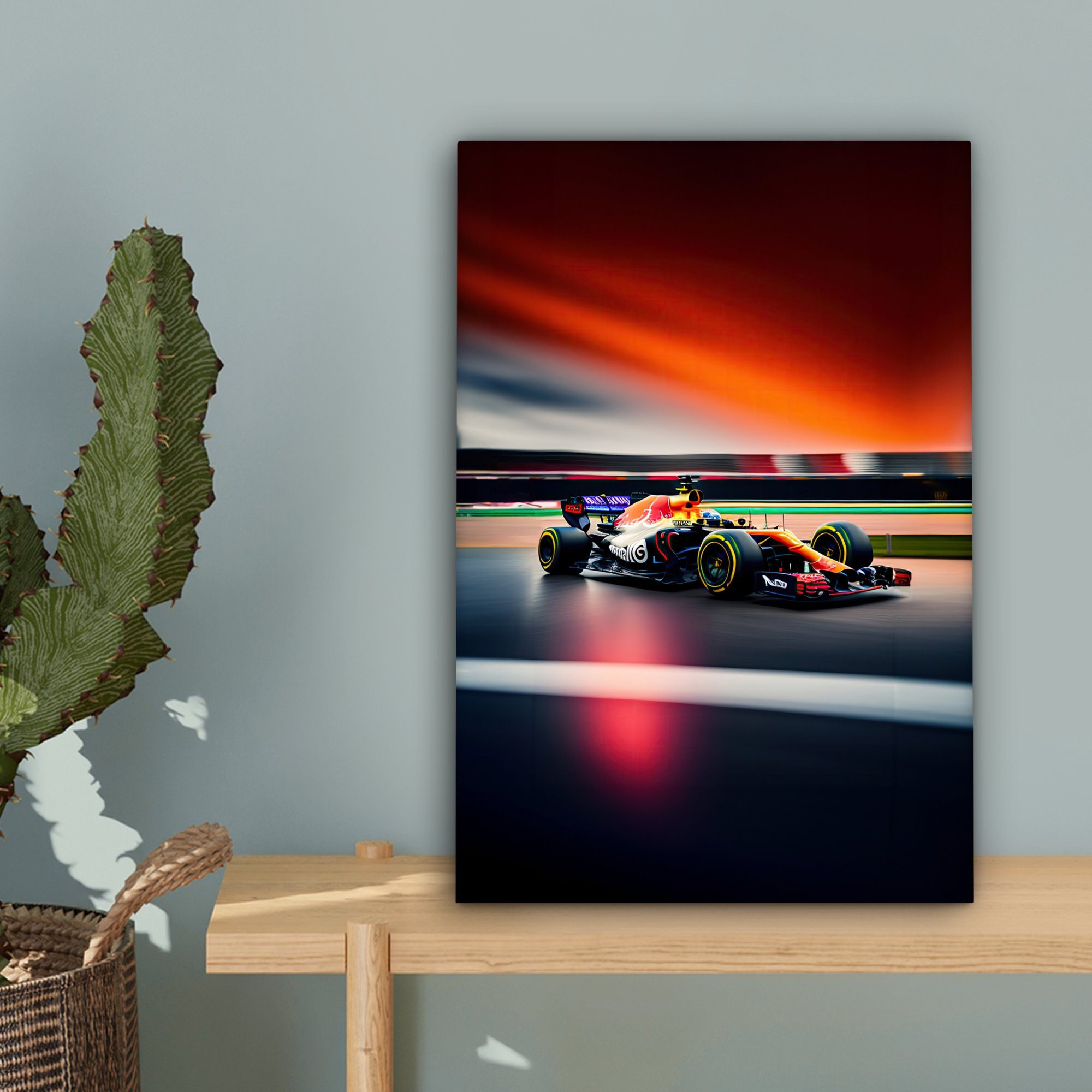 OneMillionCanvasses® Leinwandbild Auto - Formel 1 - Rennstrecke - Rennwagen, (1 St), Leinwand Bilder Klein, Wand Dekoration Aesthetic 30x20 cm – Bild 5 von 5