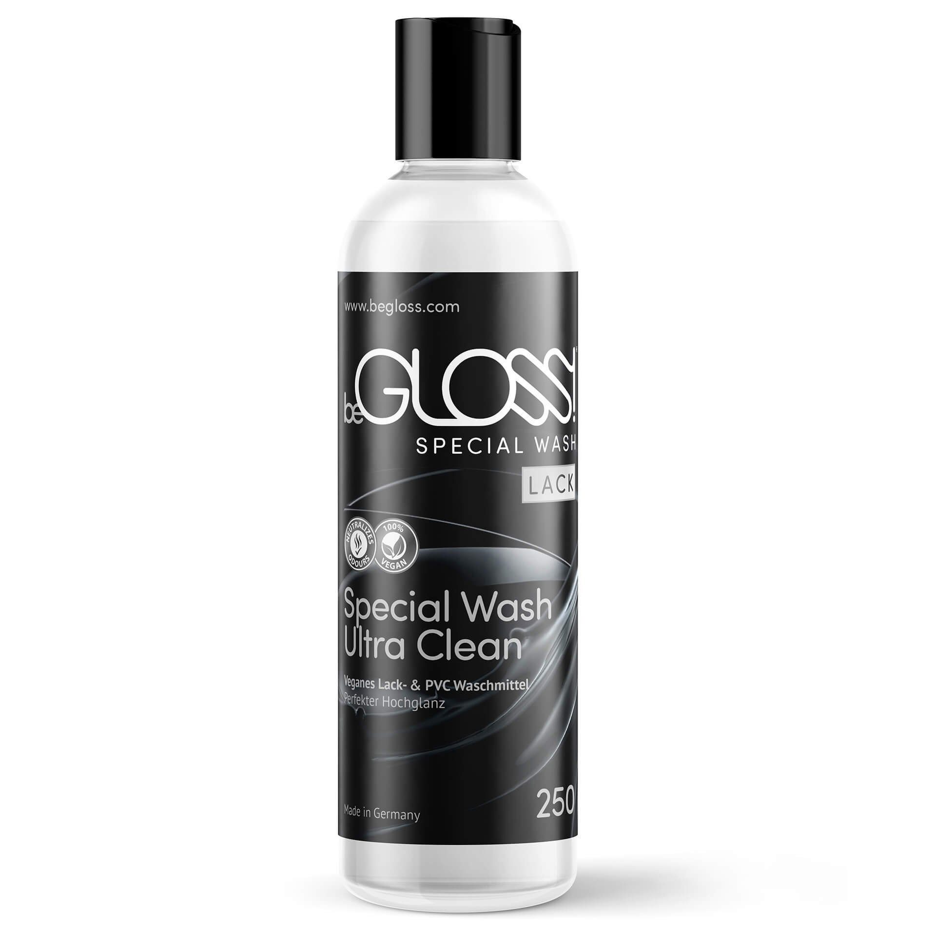 beGLOSS Lack & PVC Kleidung Waschmittel Pflege Reiniger Special Wash 250 ML Spezialwaschmittel