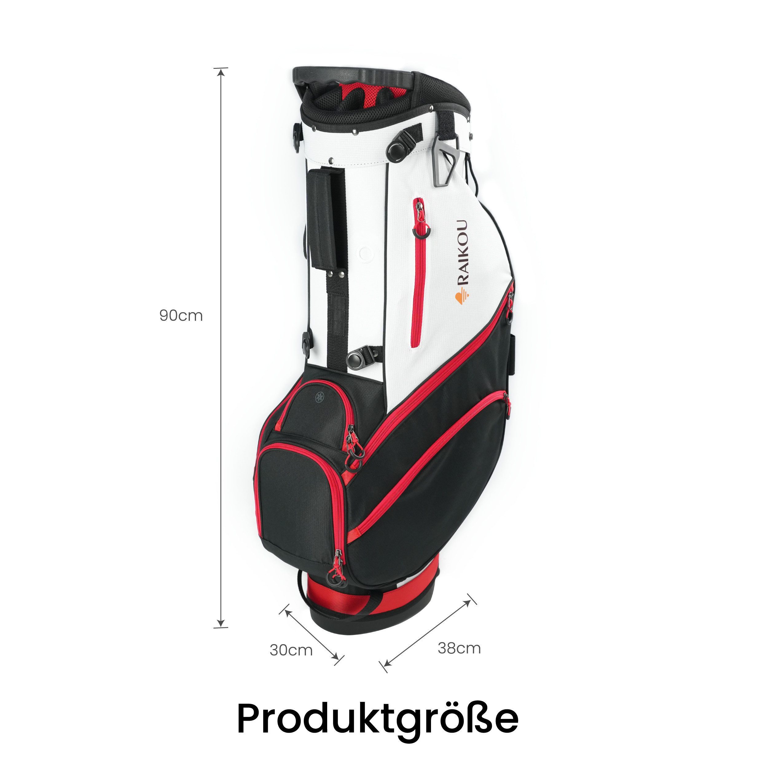 M-Diamant Golfballtasche Golfschlägertasche Standbag mit 14-fach wasserabweisende 10 Taschen (Packung, Einzelartikel), Schultergurt und Standmechanismus