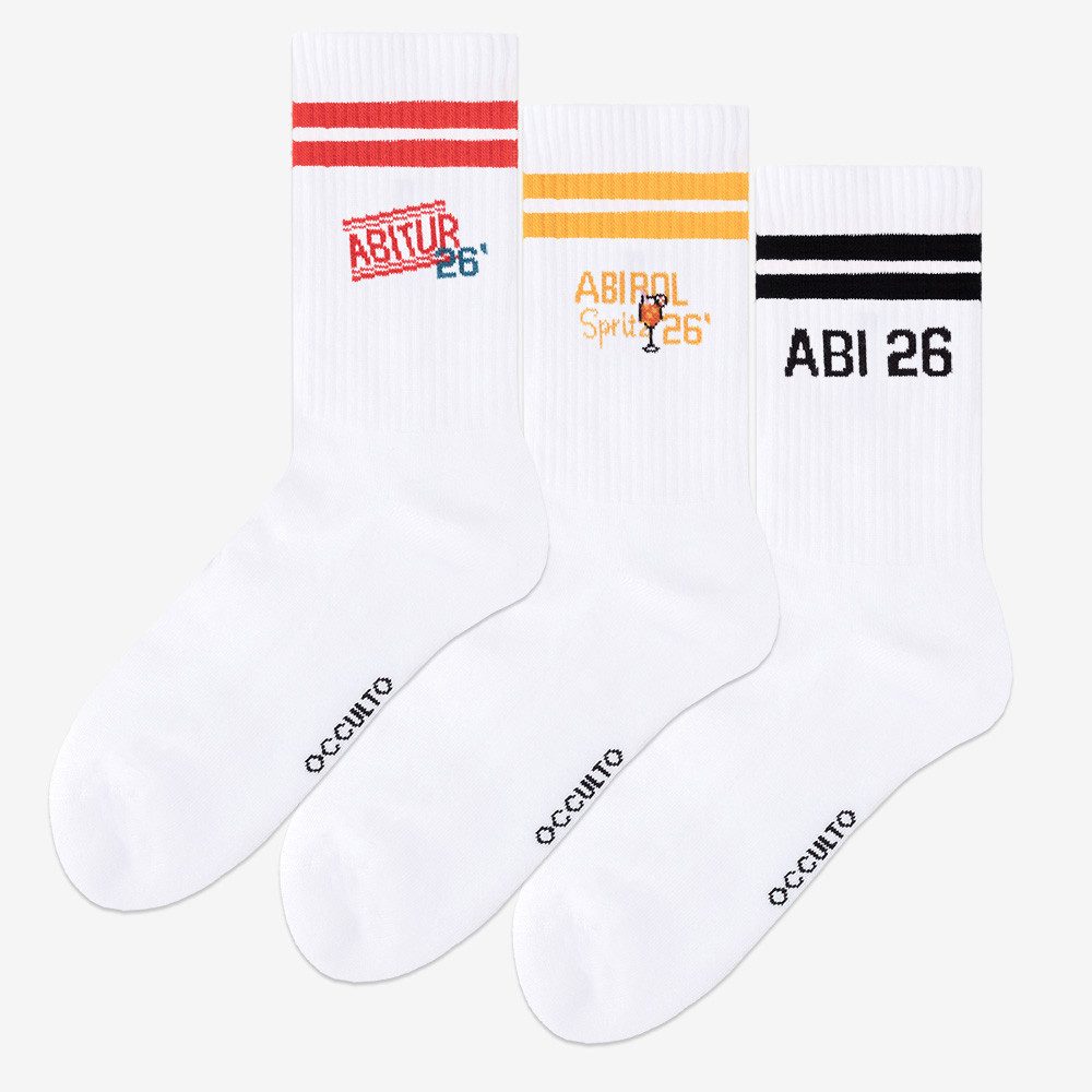 OCCULTO Tennissocken Damen & Herren Abi Tennissocken 3er Pack (Modell: Abi) (3-Paar)