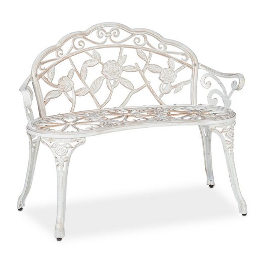 relaxdays Gartenbank »Rosen Gartenbank weiß-bronze« online kaufen | OTTO