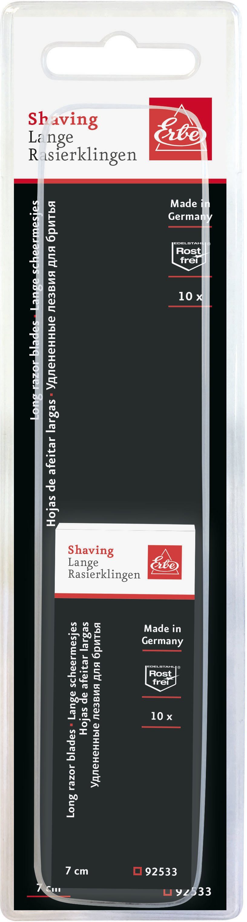 ERBE Rasierklingen, Langlebiges Rasiermesser aus rostfreiem, geschmiedetem Edelstahl.