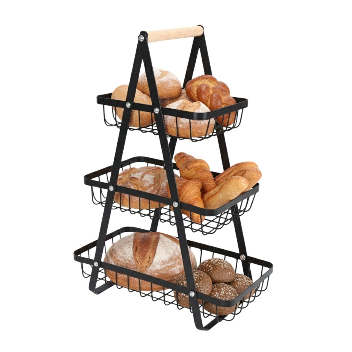 Cheffinger Regalkorb 3-stöckiges Aufbewahrungskorb für Küche, Bad & Vorratsraum (1 St)