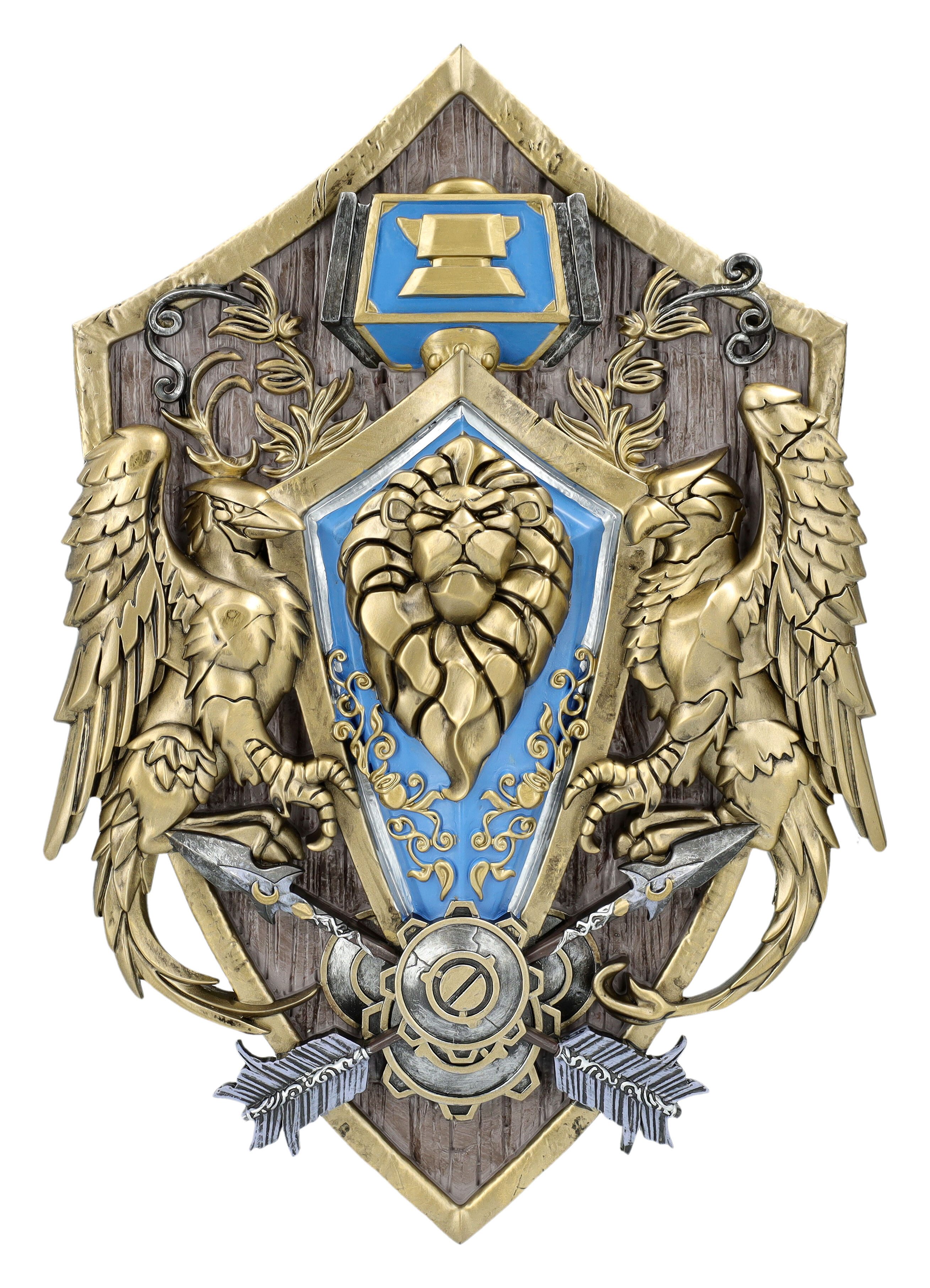 Wanddekoobjekt Warcraft Wandrelief – Allianz Wappen Löwenkopf Deko 30 cm Wanddeko